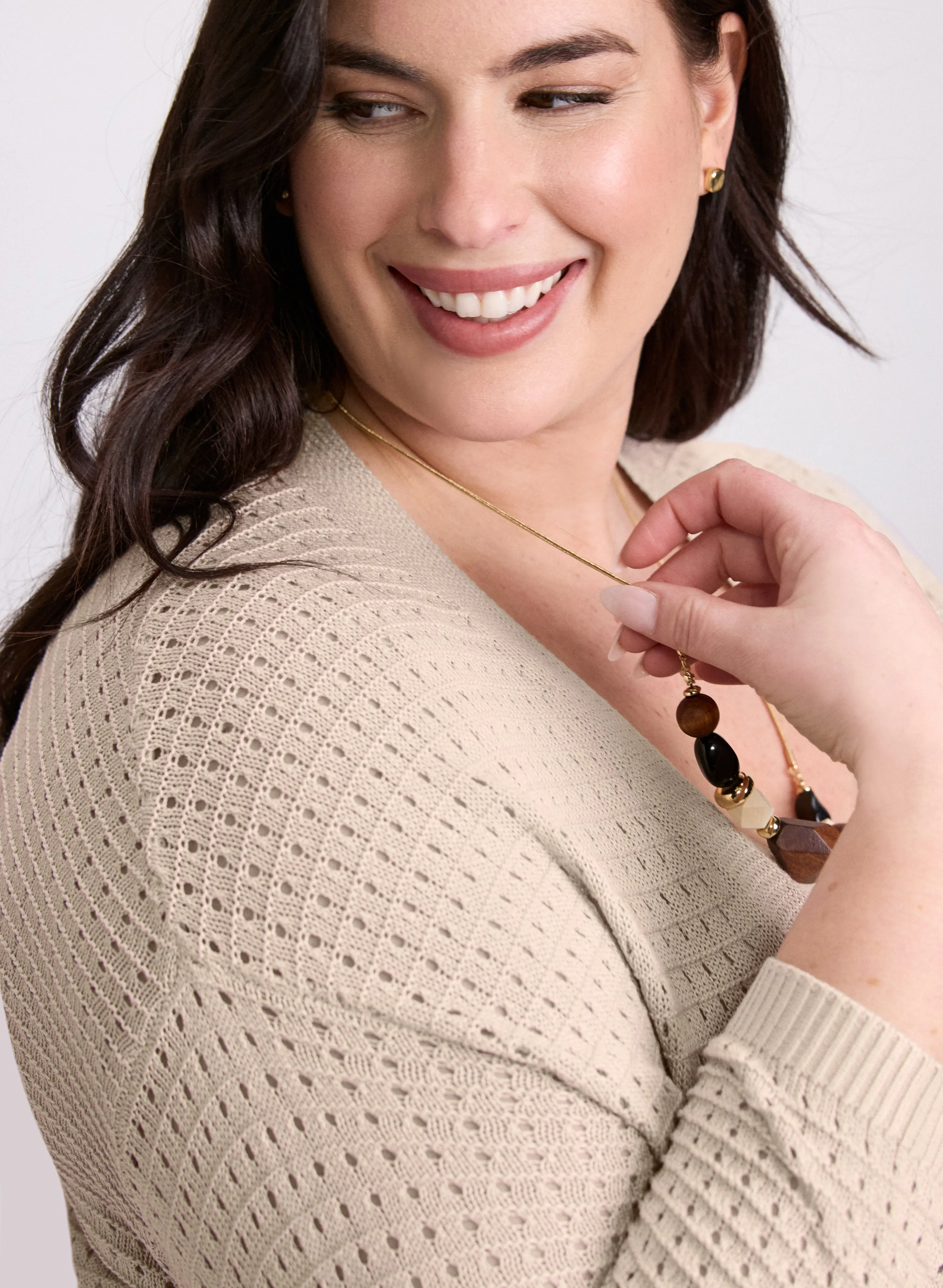 Mixed Open-Knit Cardigan sold by Laura product image thumbnail 5