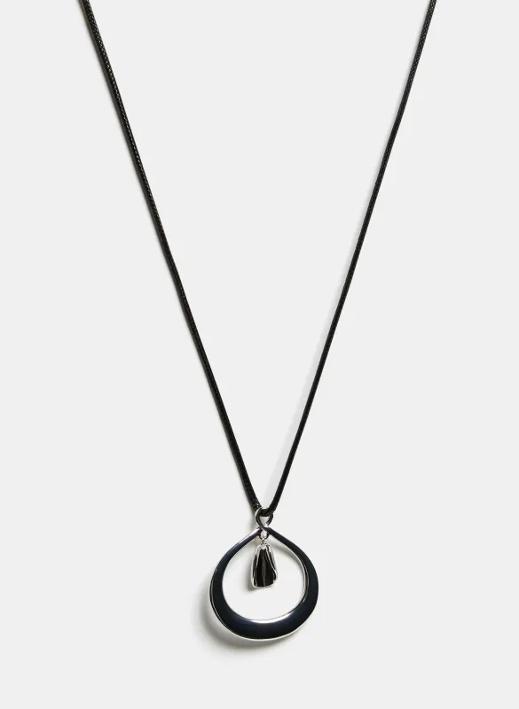 Cord Open Hoop Pendant Necklace sold by Laura