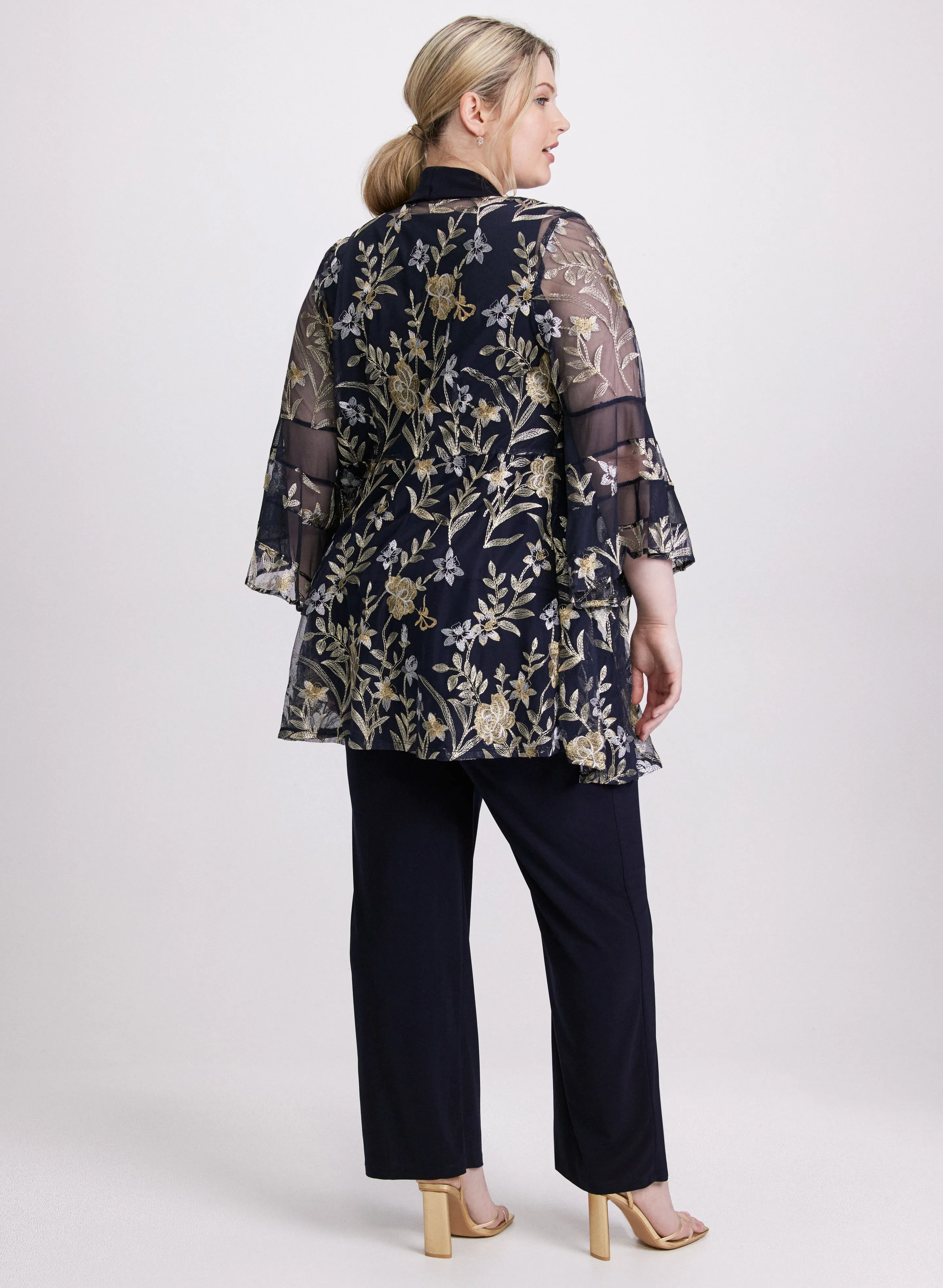 Floral Embroidered Jacket, Top & Pants Set sold by Laura product image thumbnail 3