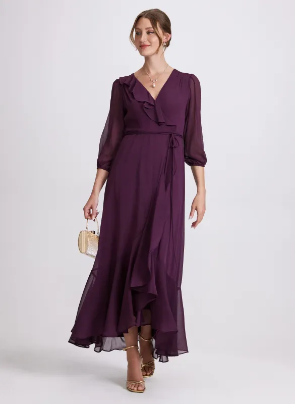 Flounce Front Chiffon Dress sold by Laura