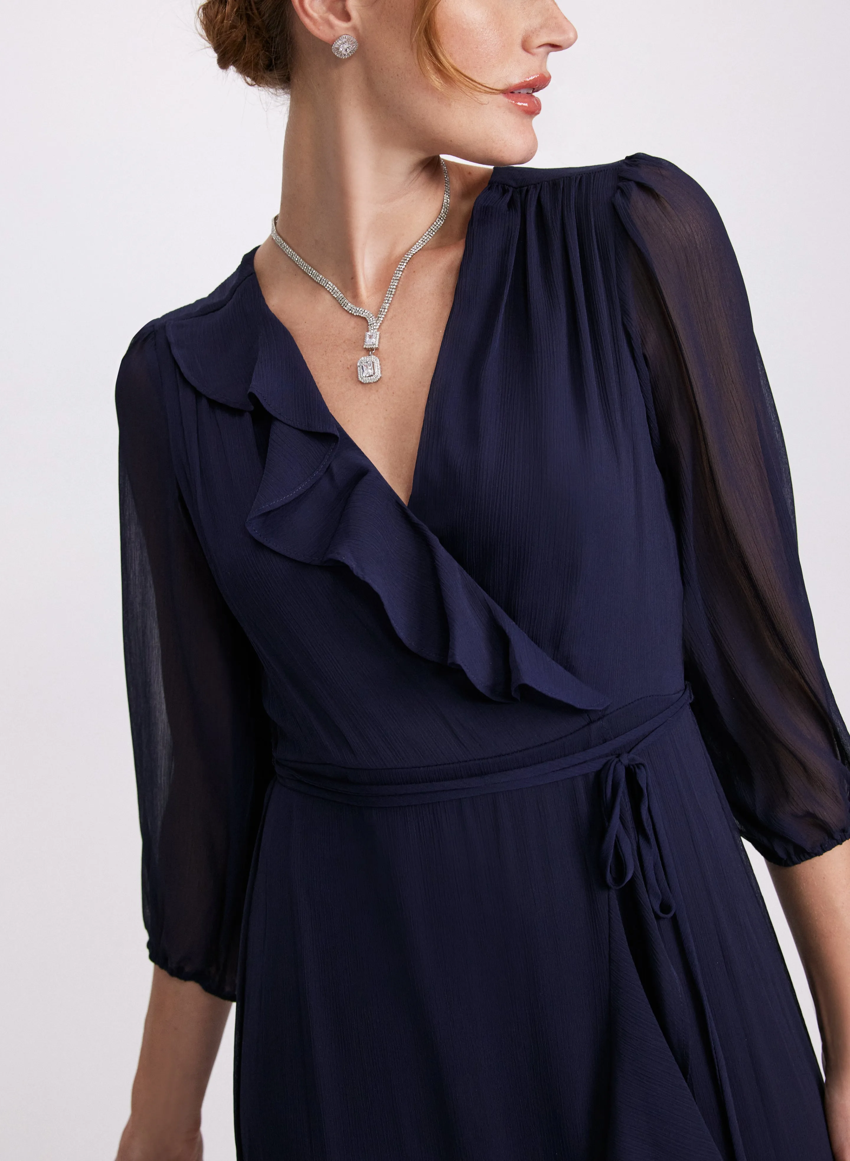 Flounce Front Chiffon Dress sold by Laura product image thumbnail 5