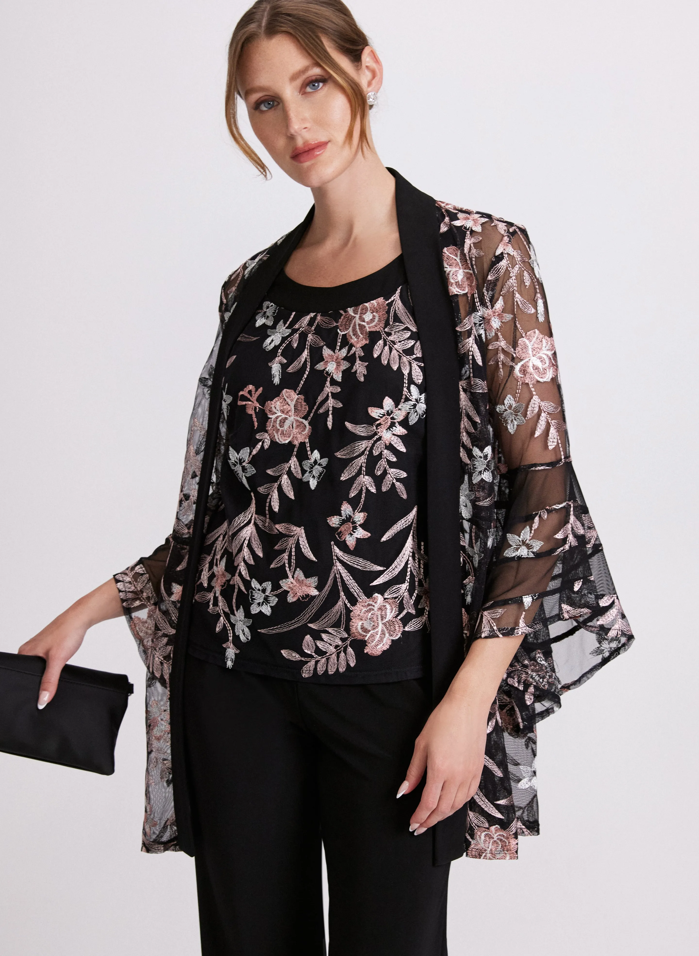 Floral Embroidered Jacket, Top & Pants Set sold by Laura product image thumbnail 4