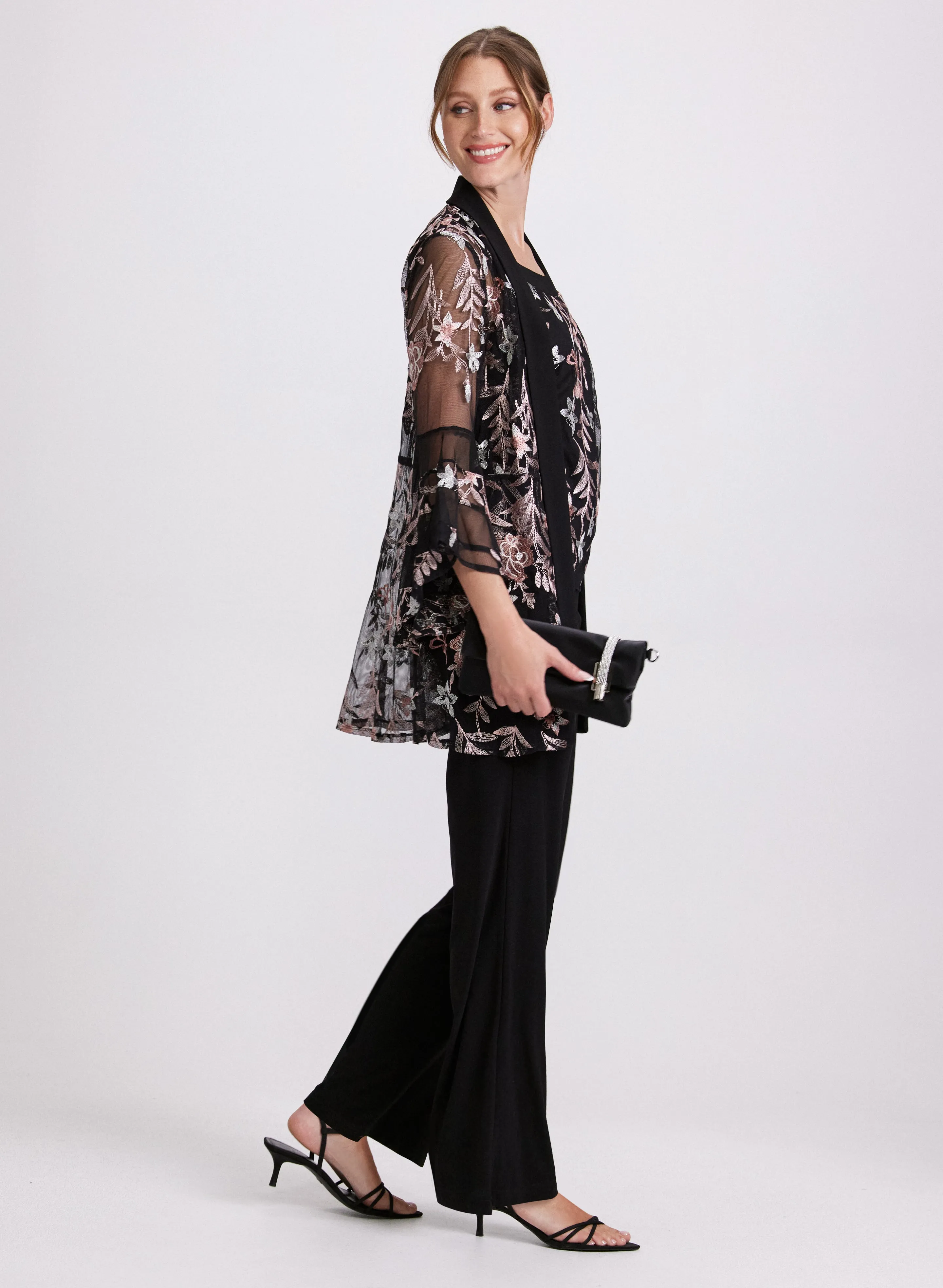 Floral Embroidered Jacket, Top & Pants Set sold by Laura product image thumbnail 2