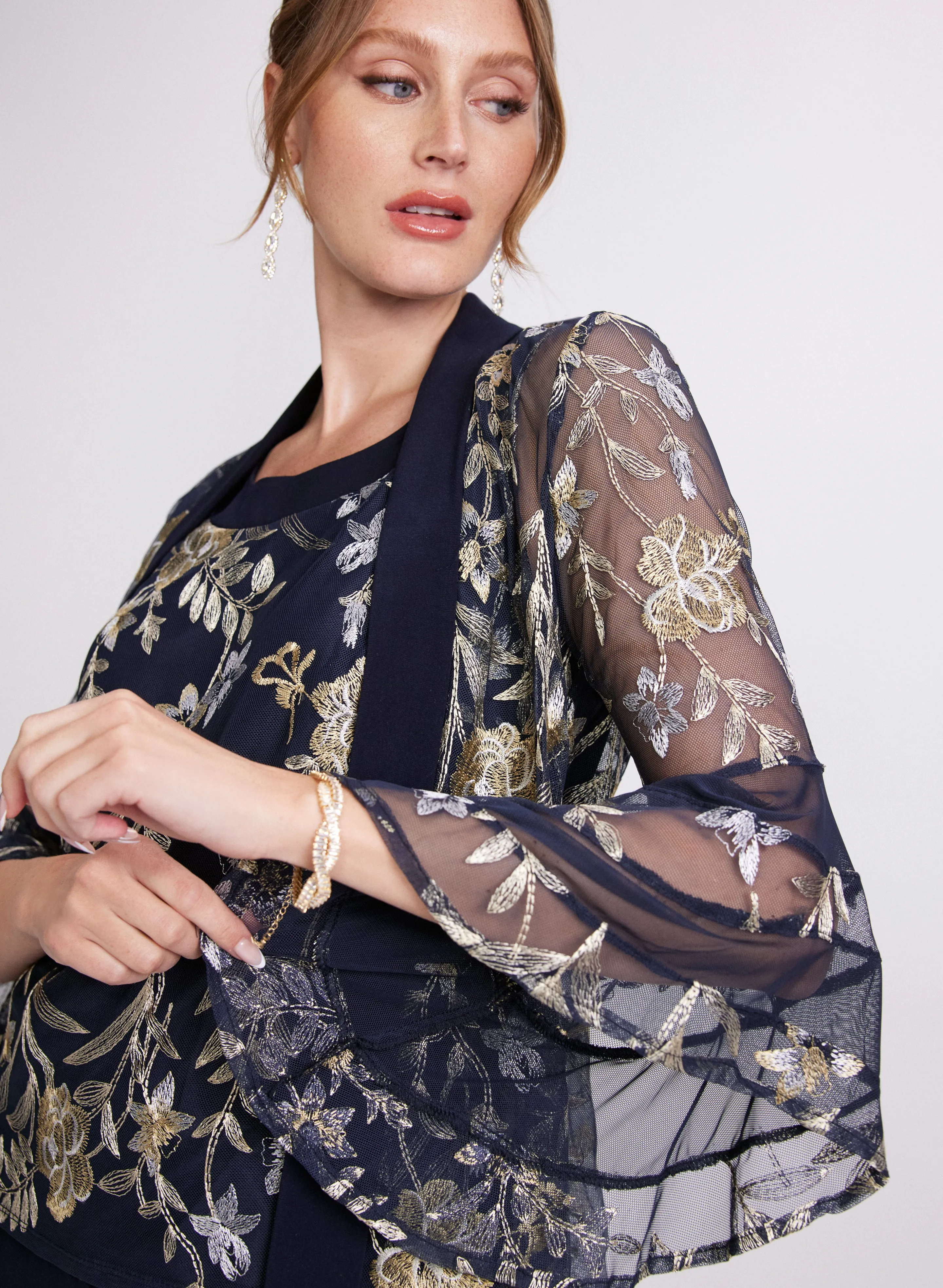 Floral Embroidered Jacket, Top & Pants Set sold by Laura product image thumbnail 5