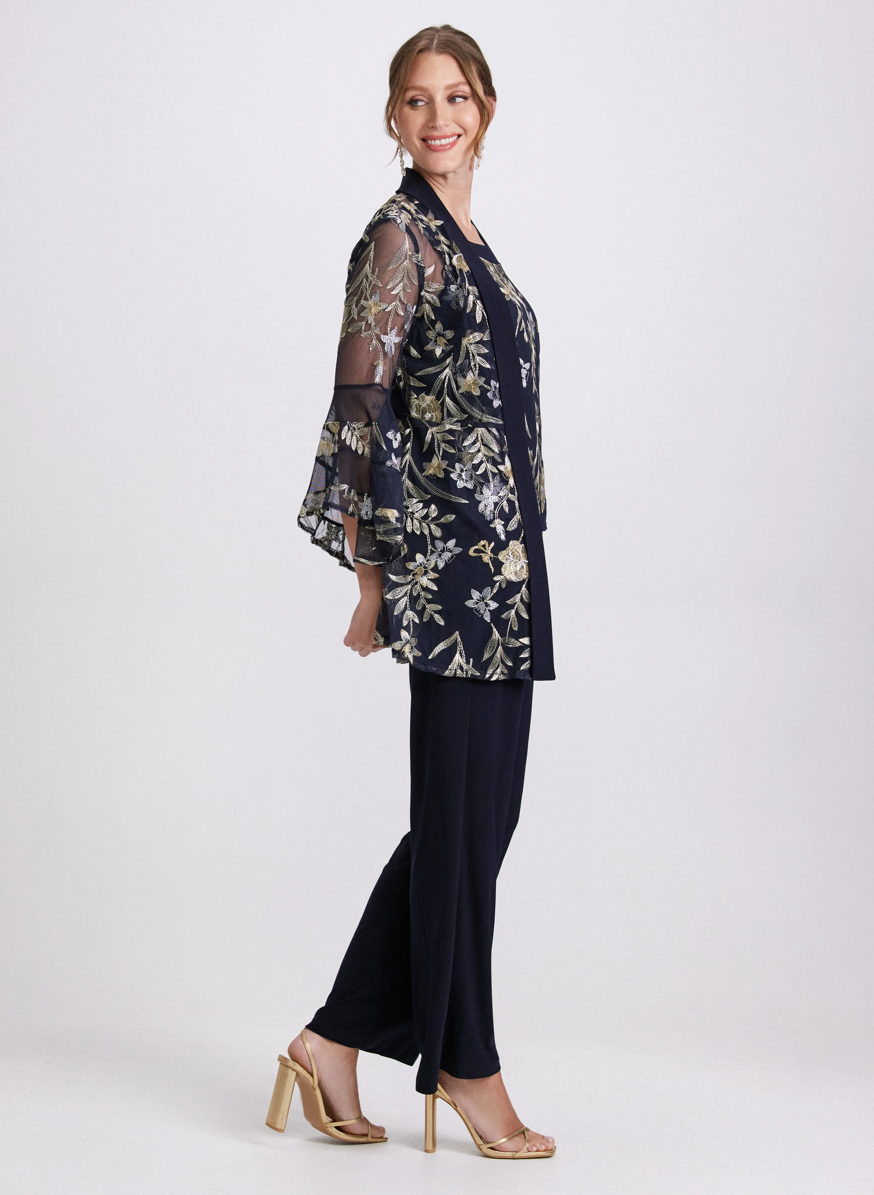 Floral Embroidered Jacket, Top & Pants Set sold by Laura product image thumbnail 2