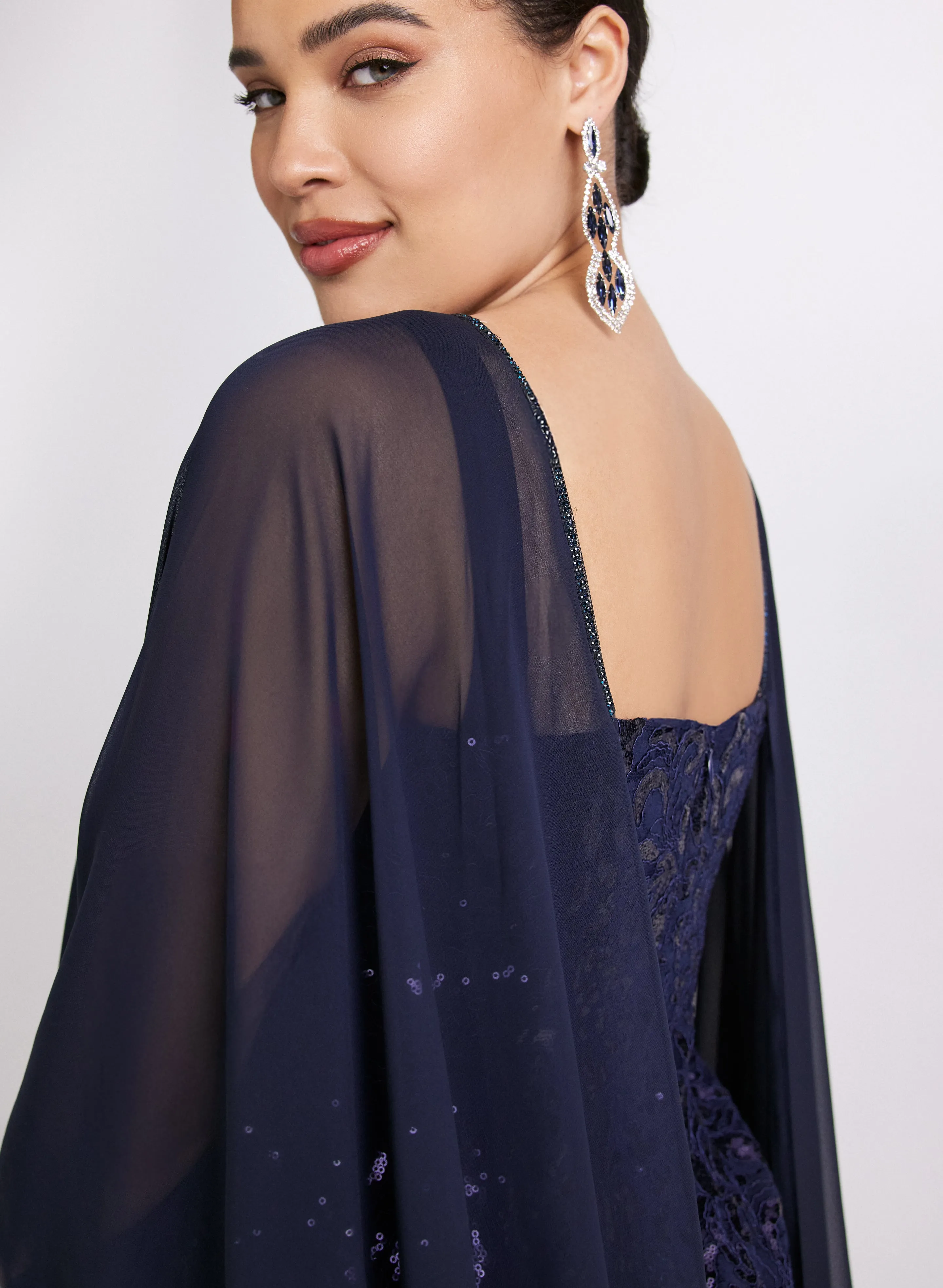 Layered Capelet Dress sold by Laura product image thumbnail 5