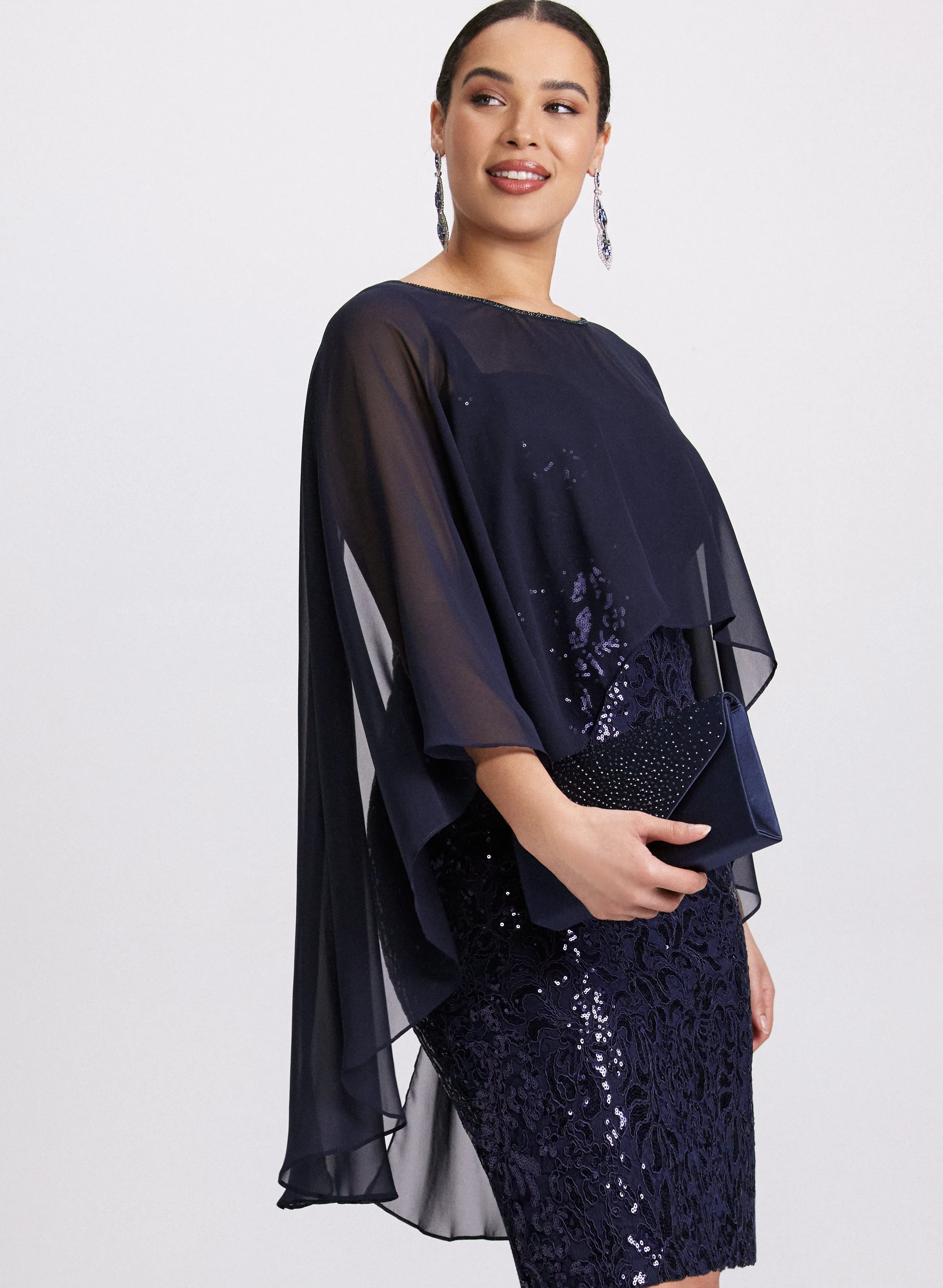 Layered Capelet Dress sold by Laura product image thumbnail 2