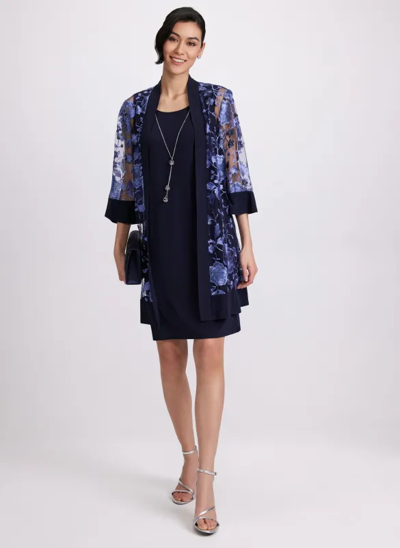 Floral Embroidered Jacket & Dress Set sold by Laura
