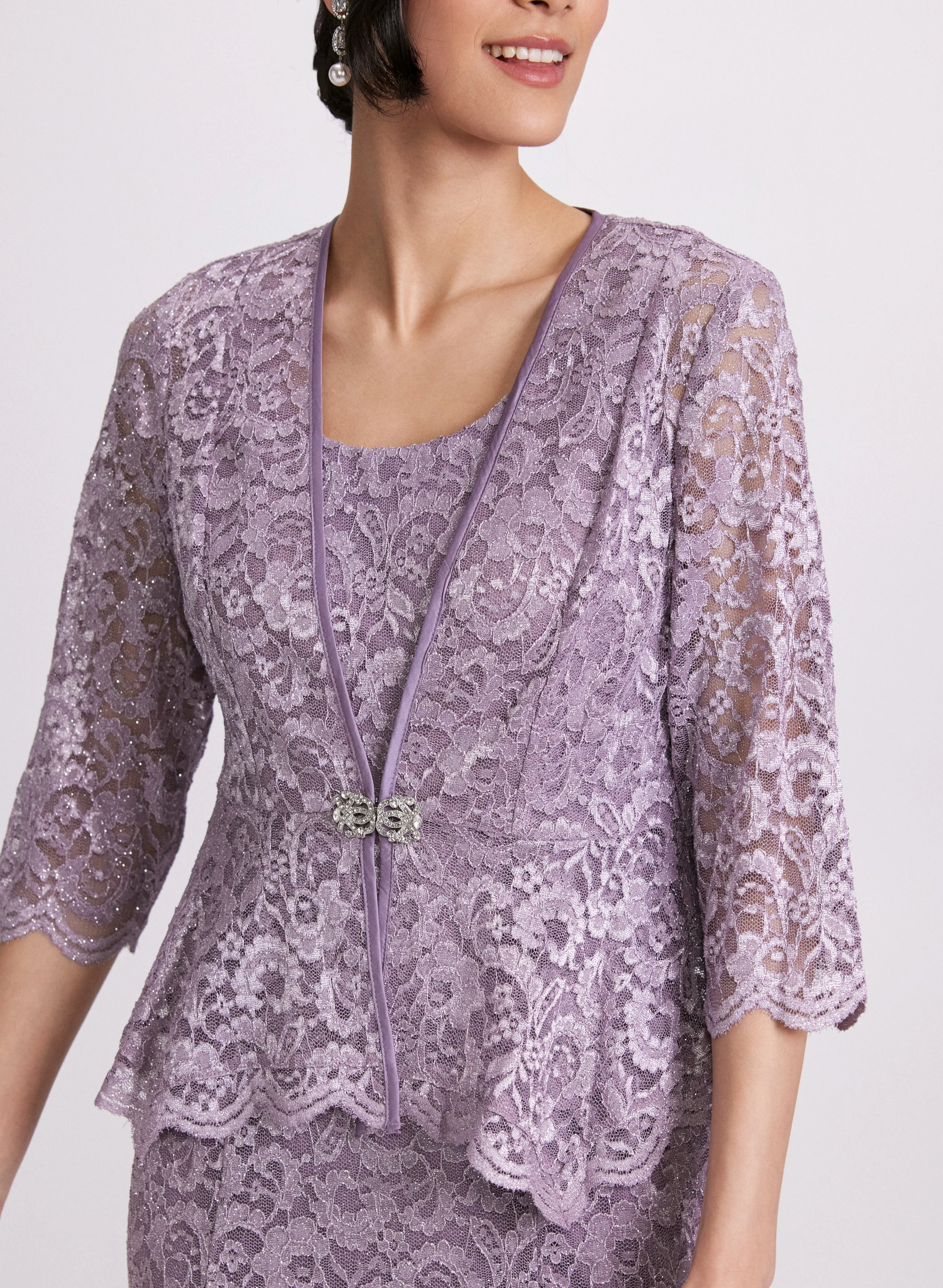 Glitter Lace Dress & Jacket Set sold by Laura product image thumbnail 5