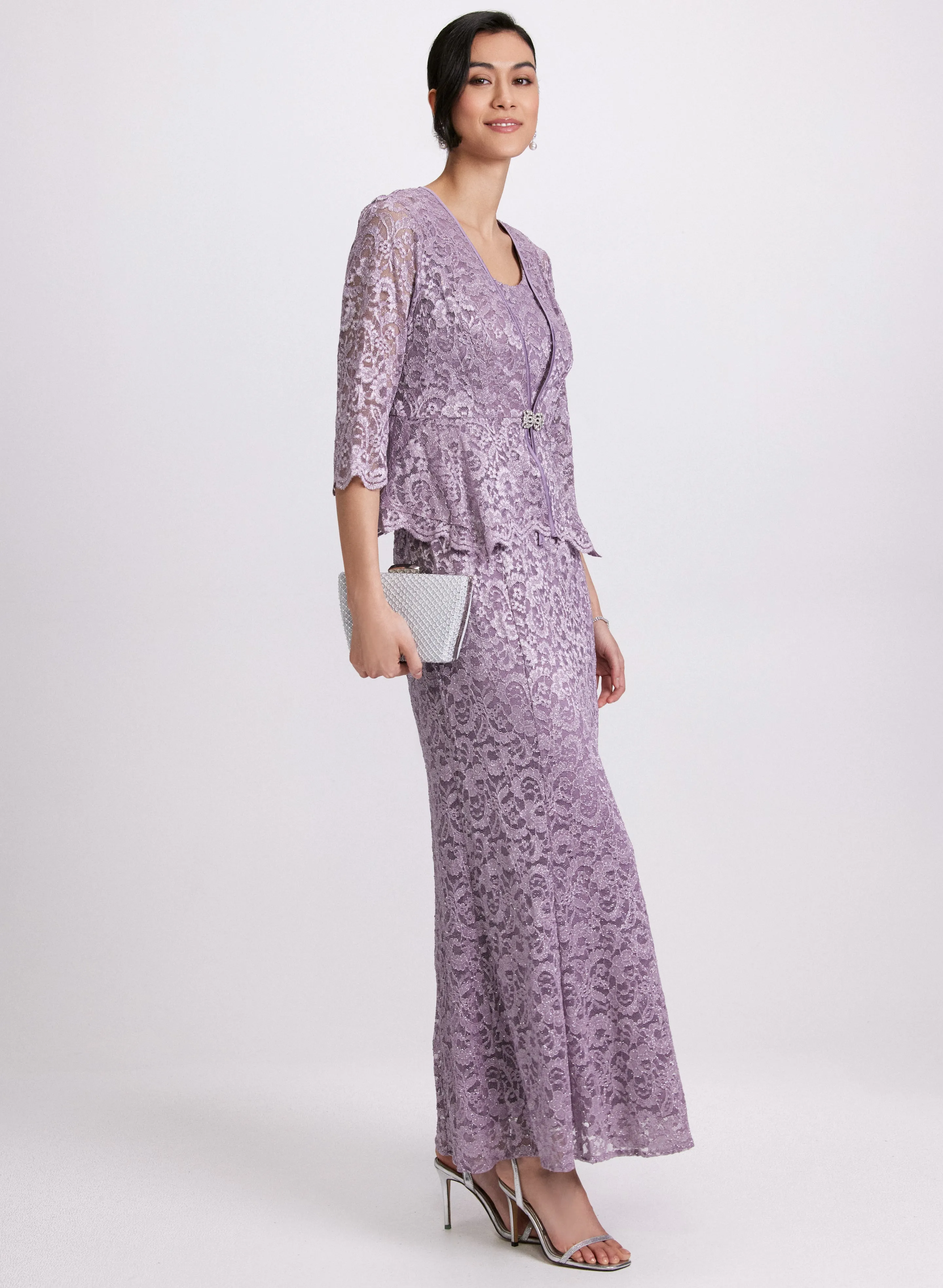 Glitter Lace Dress & Jacket Set sold by Laura product image thumbnail 3