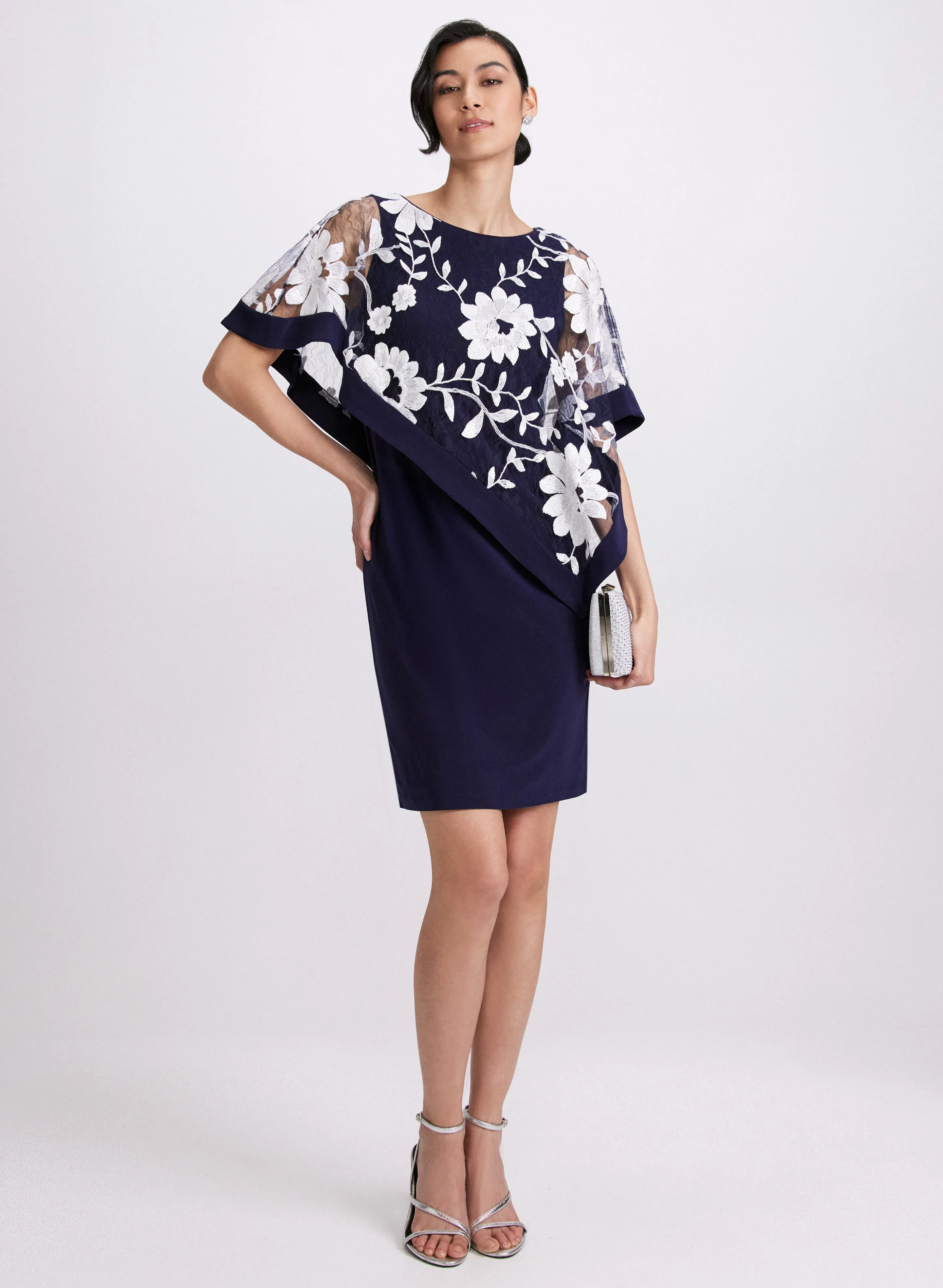 Floral Capelet Sheath Dress sold by Laura