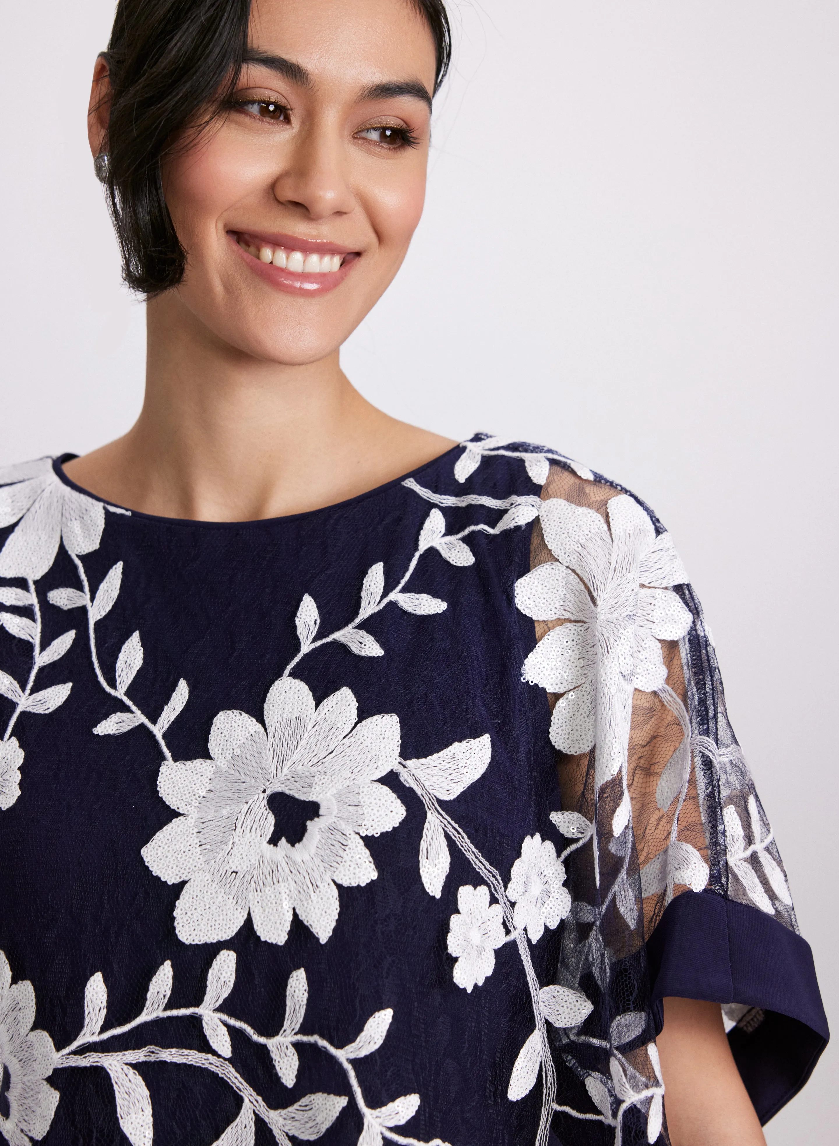 Floral Capelet Sheath Dress sold by Laura product image thumbnail 5