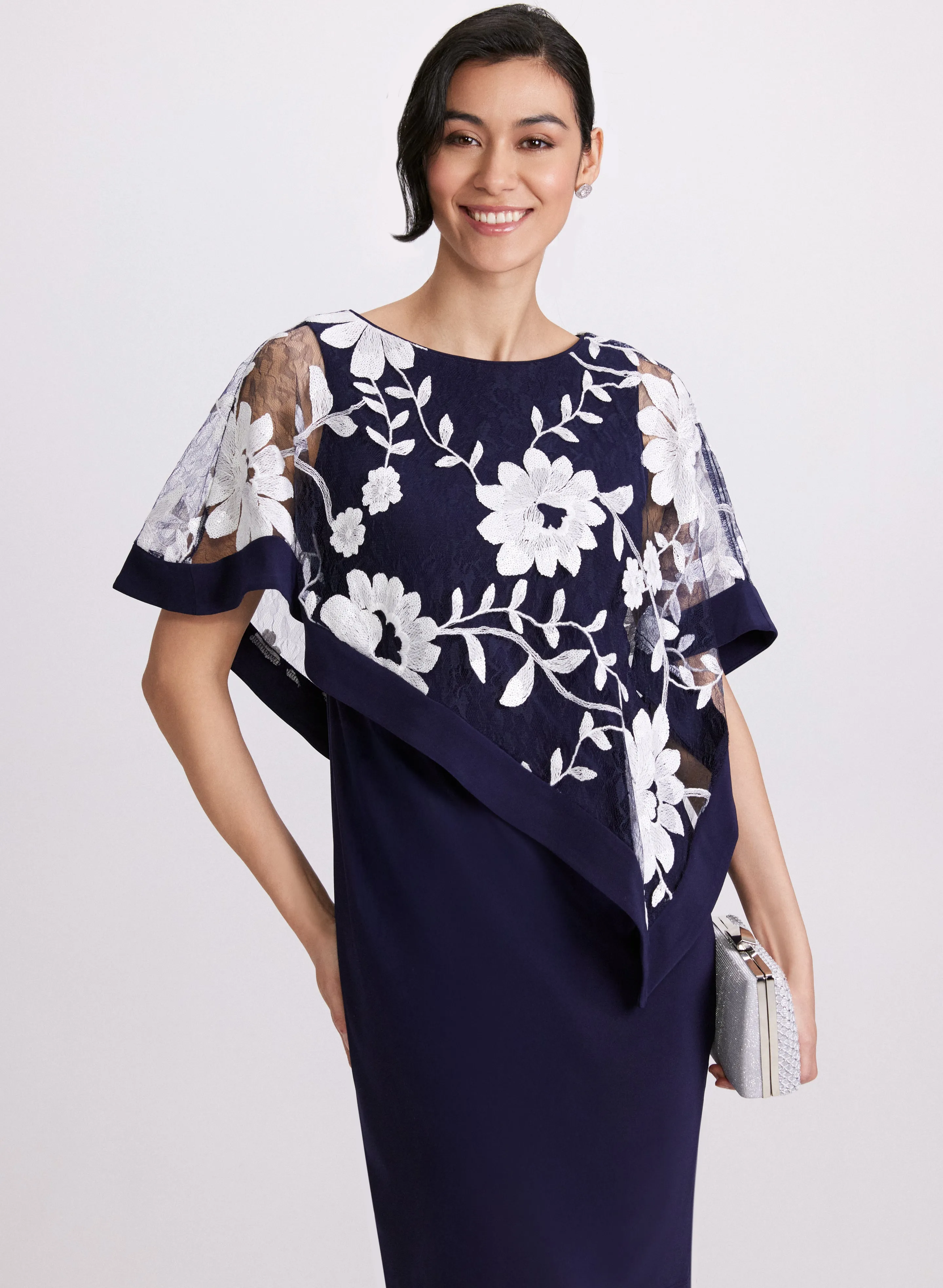 Floral Capelet Sheath Dress sold by Laura product image thumbnail 4