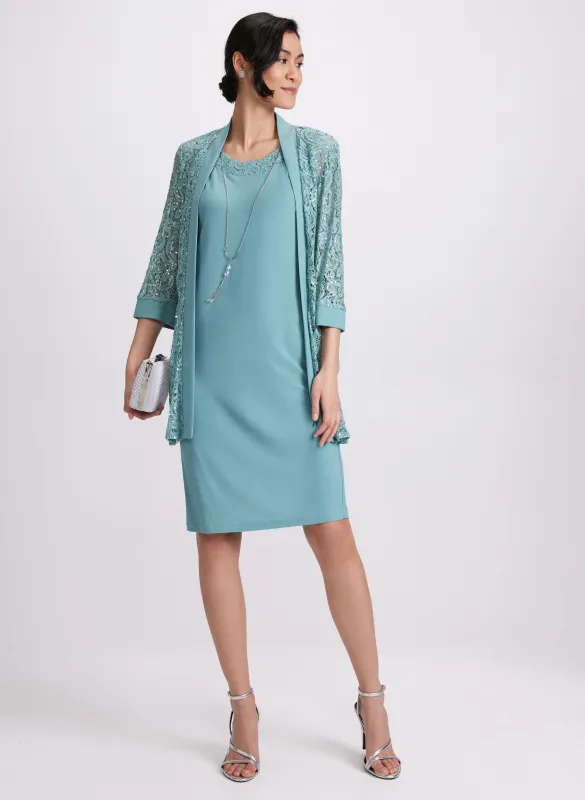 Lace Jacket & Jersey Dress Set sold by Laura