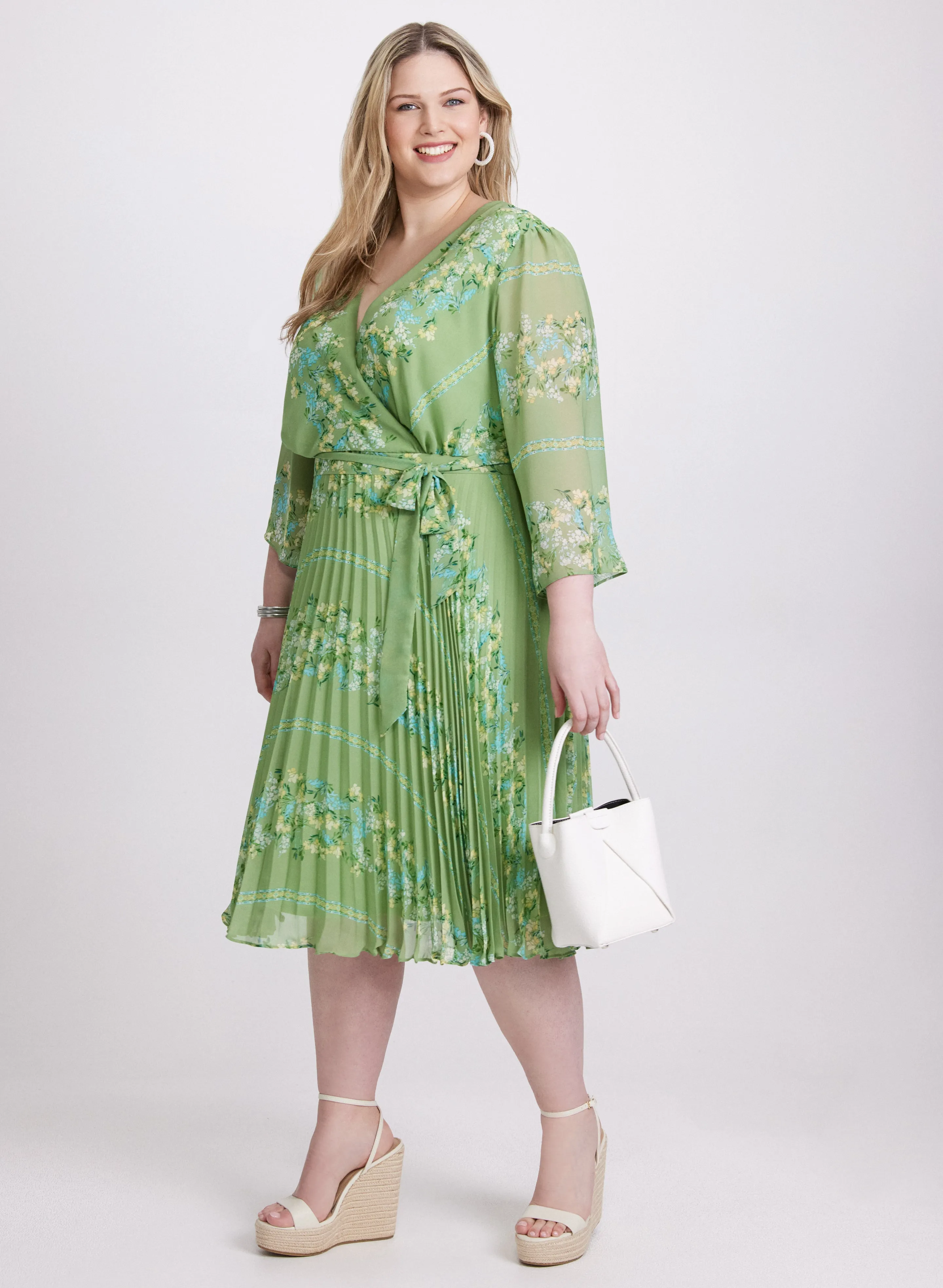 Plissé Floral Placement Print Dress sold by Laura product image thumbnail 2