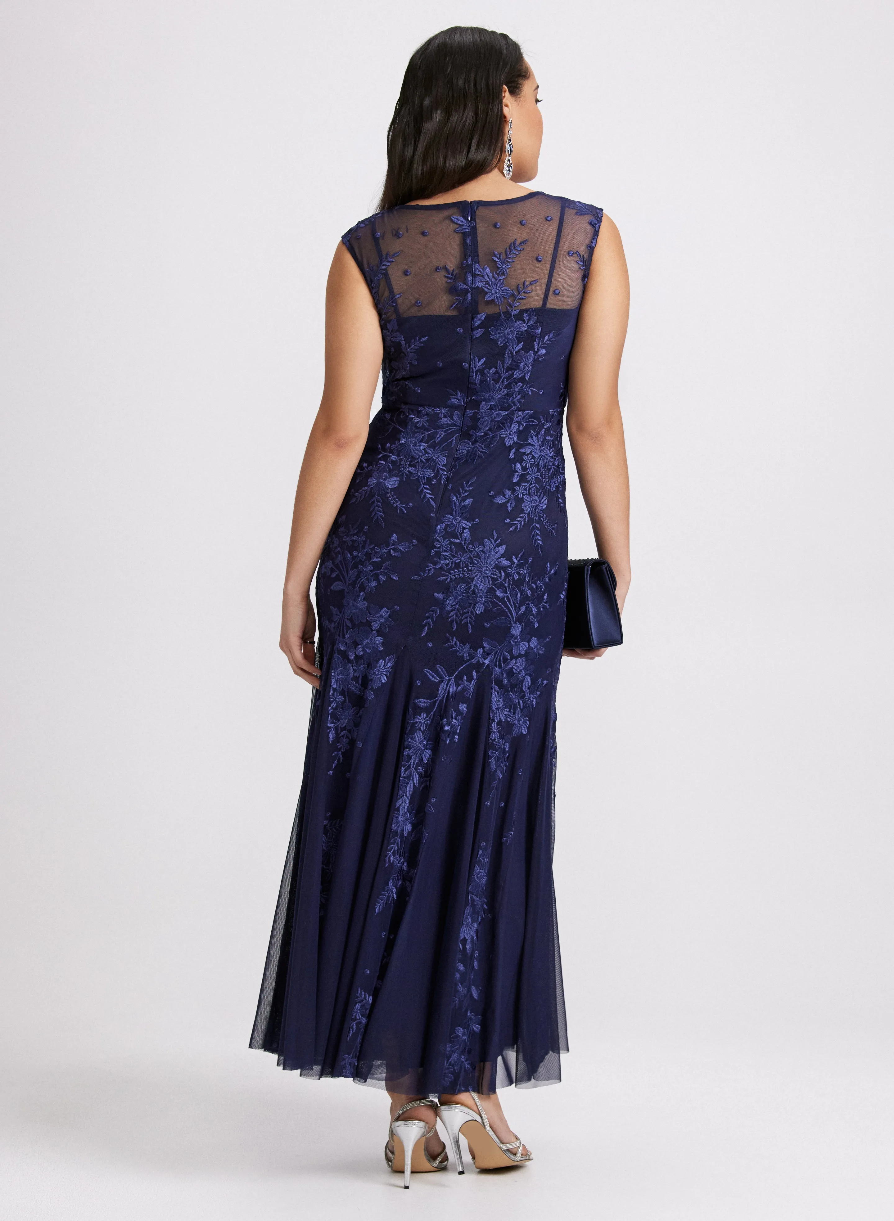 Floral Embroidered Tulle Dress sold by Laura product image thumbnail 4