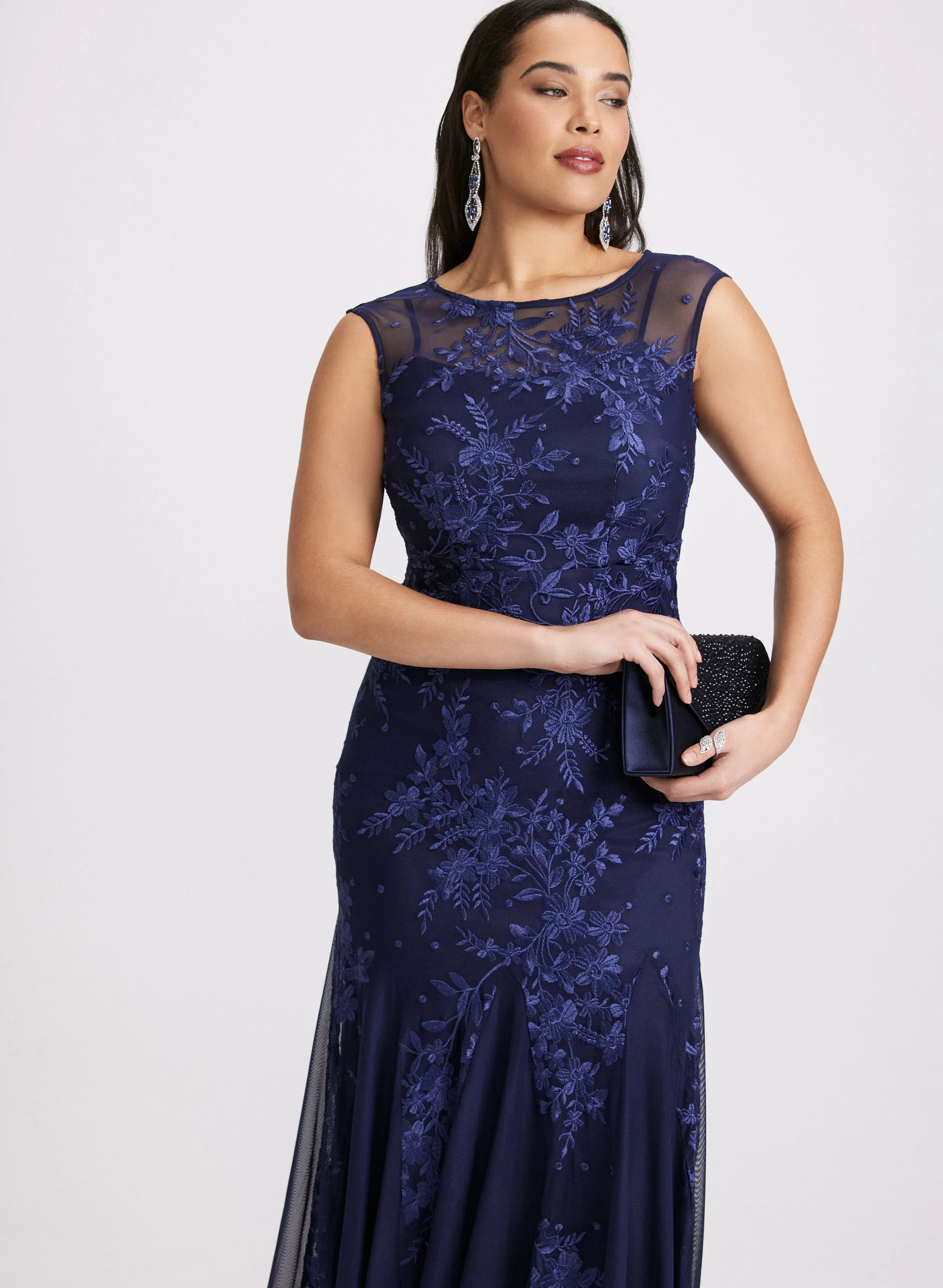 Floral Embroidered Tulle Dress sold by Laura product image thumbnail 2