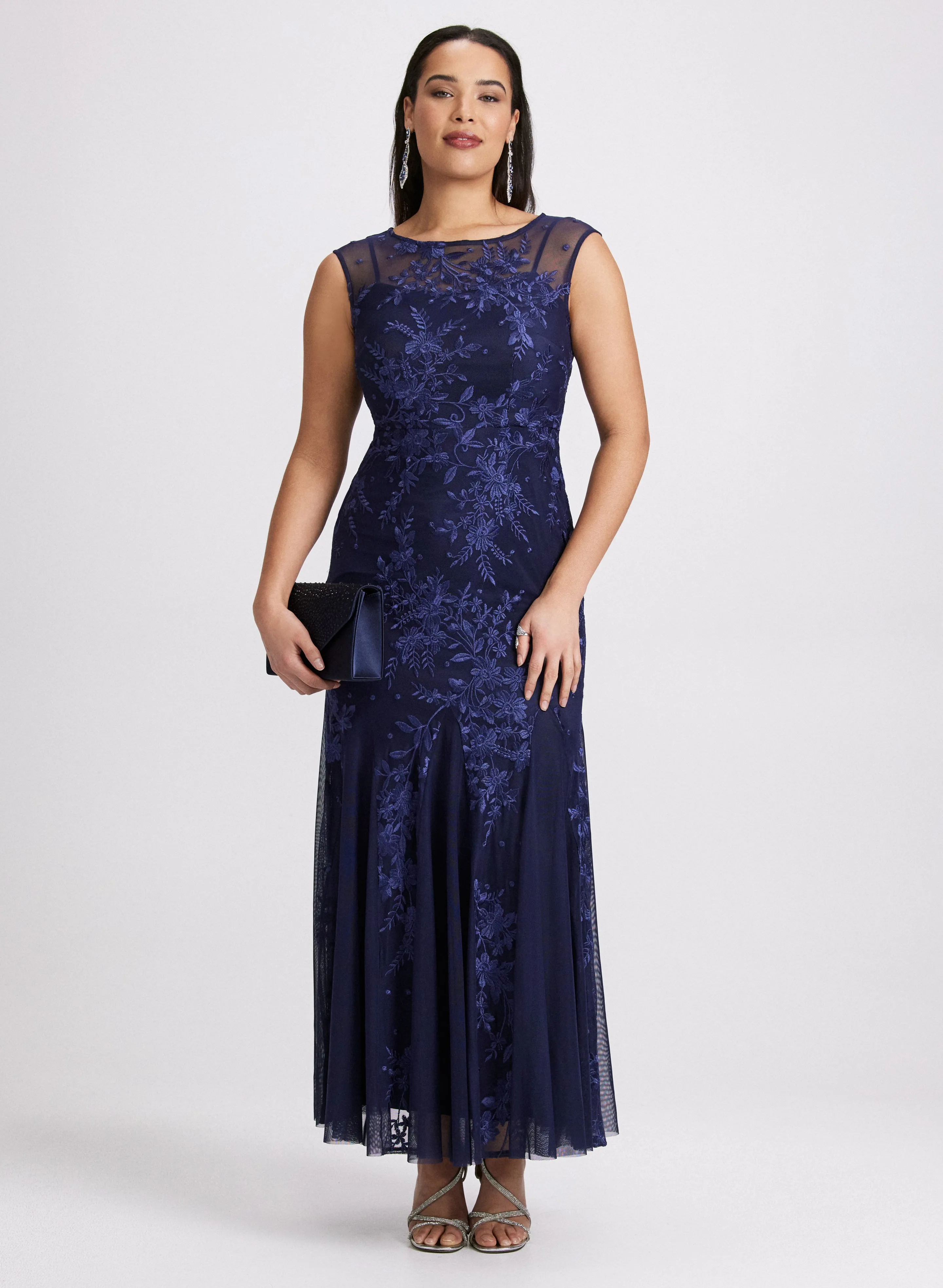 Floral Embroidered Tulle Dress sold by Laura