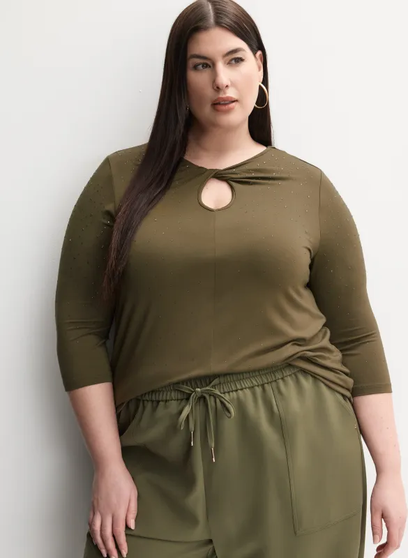 Melanie Lyne - Scattered Rhinestone Embellished Top sold by Laura