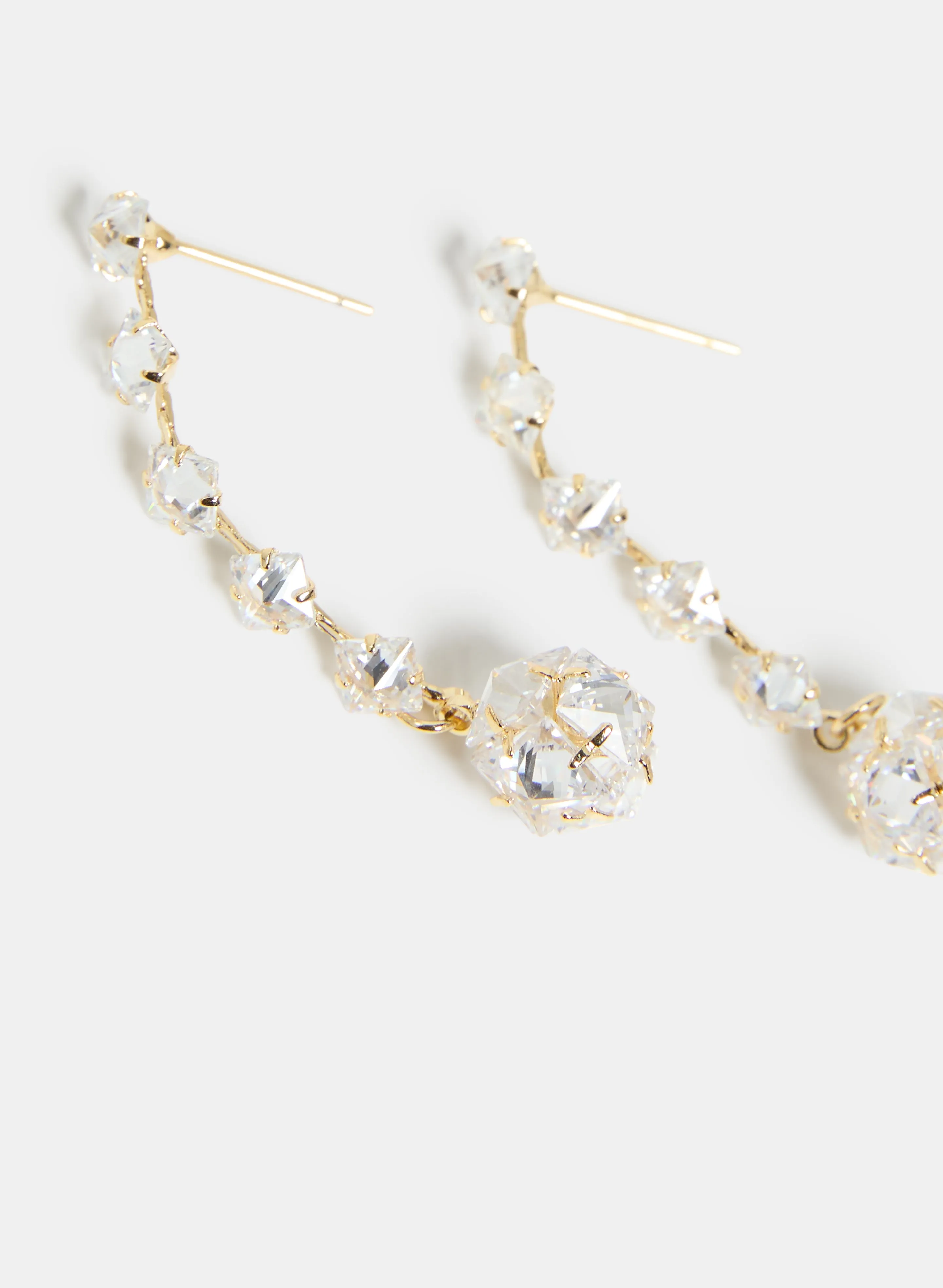 Cubic Zirconia Crystal Ball Drop Earrings sold by Laura product image thumbnail 2