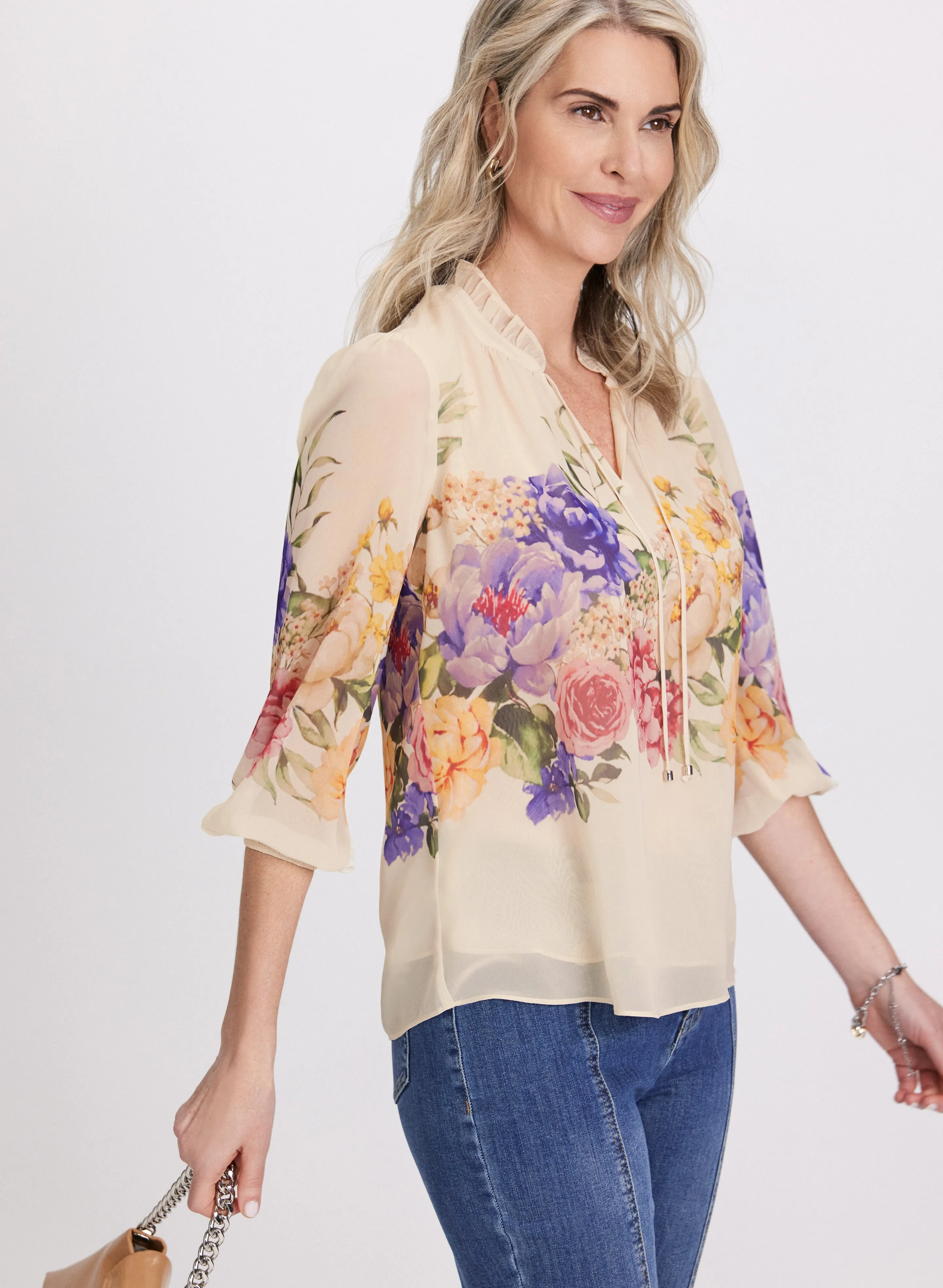Floral Placement Print Blouse sold by Laura product image thumbnail 2