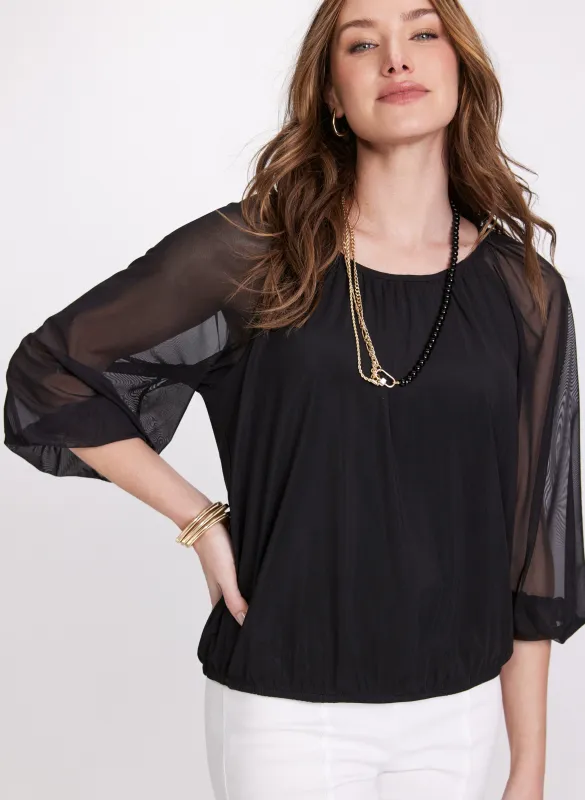 Sheer Sleeve Top sold by Laura
