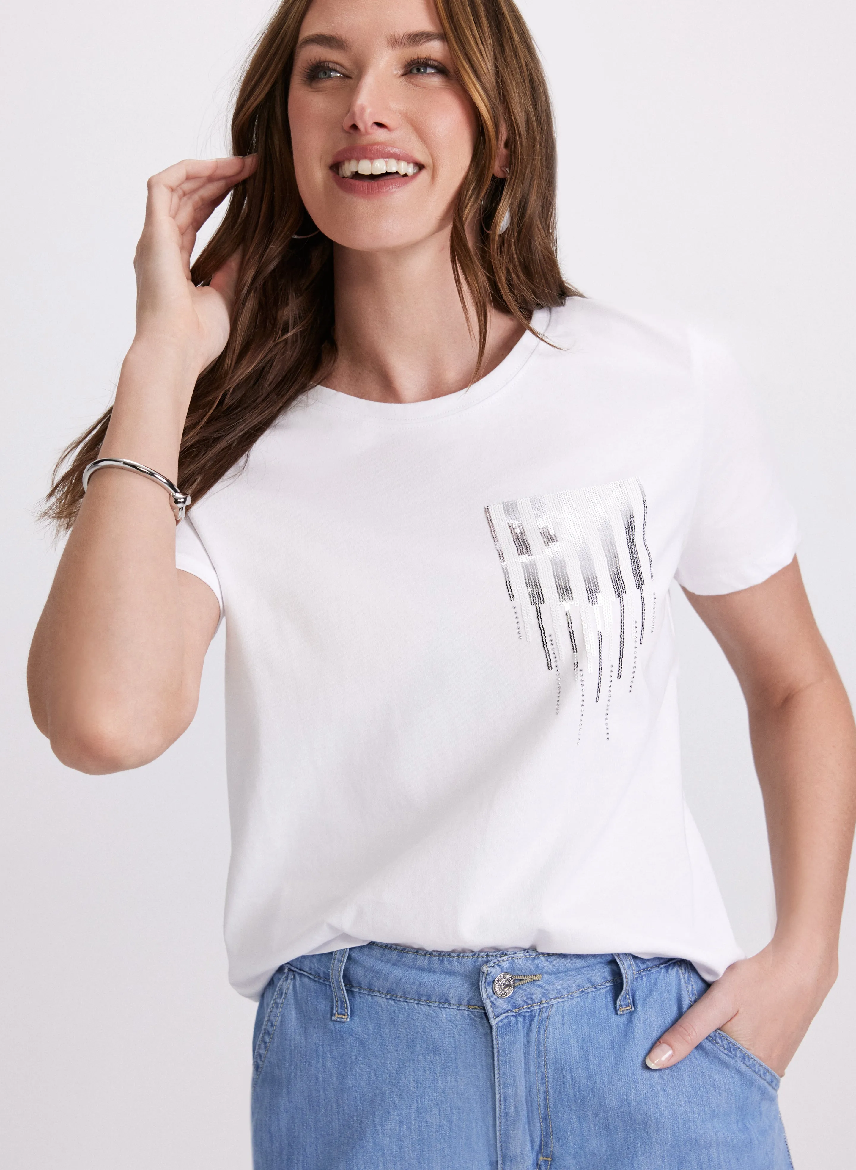 Sequin Gradient T-Shirt sold by Laura