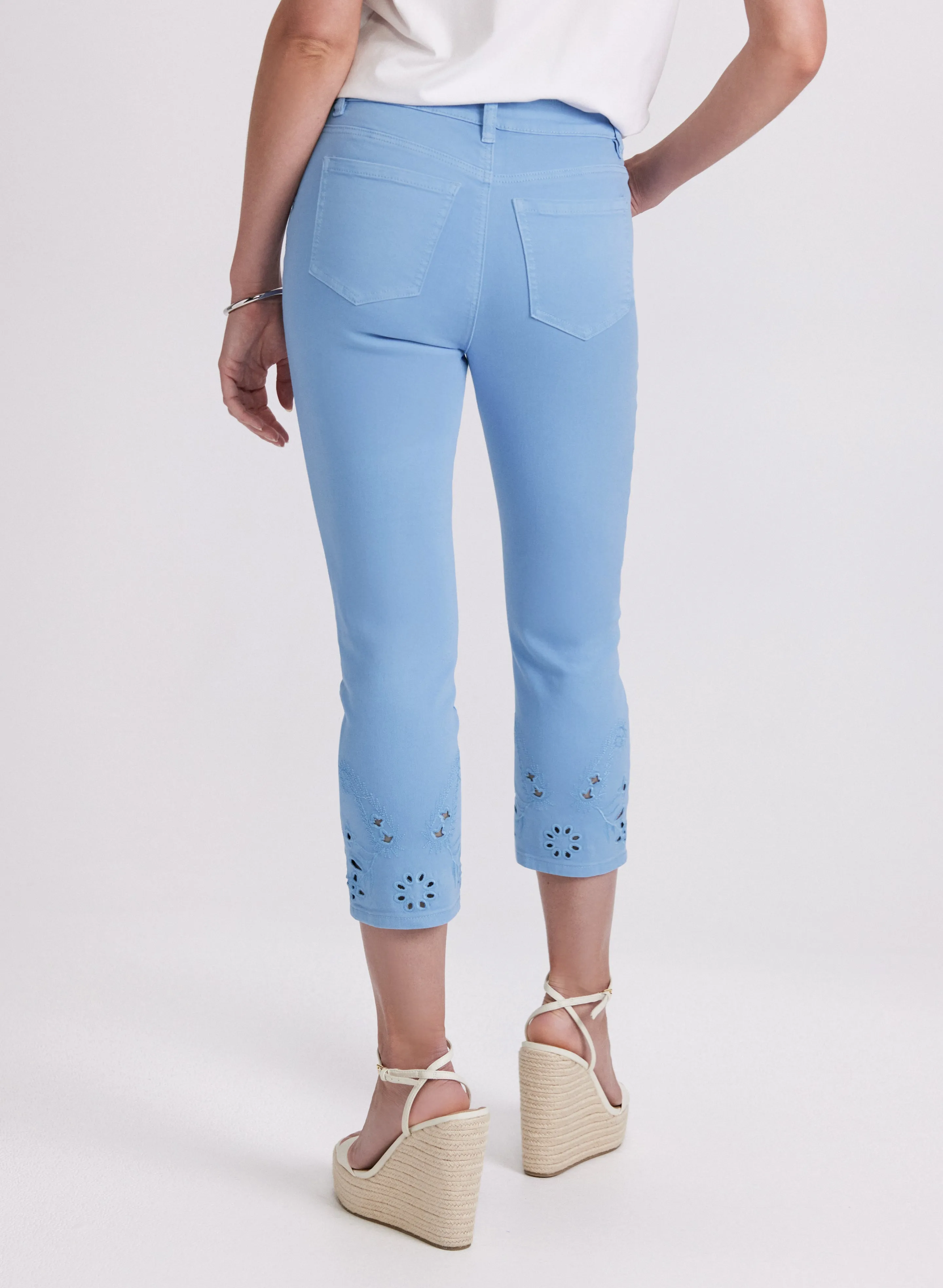 Denim Embroidered Hem Capris sold by Laura product image thumbnail 3