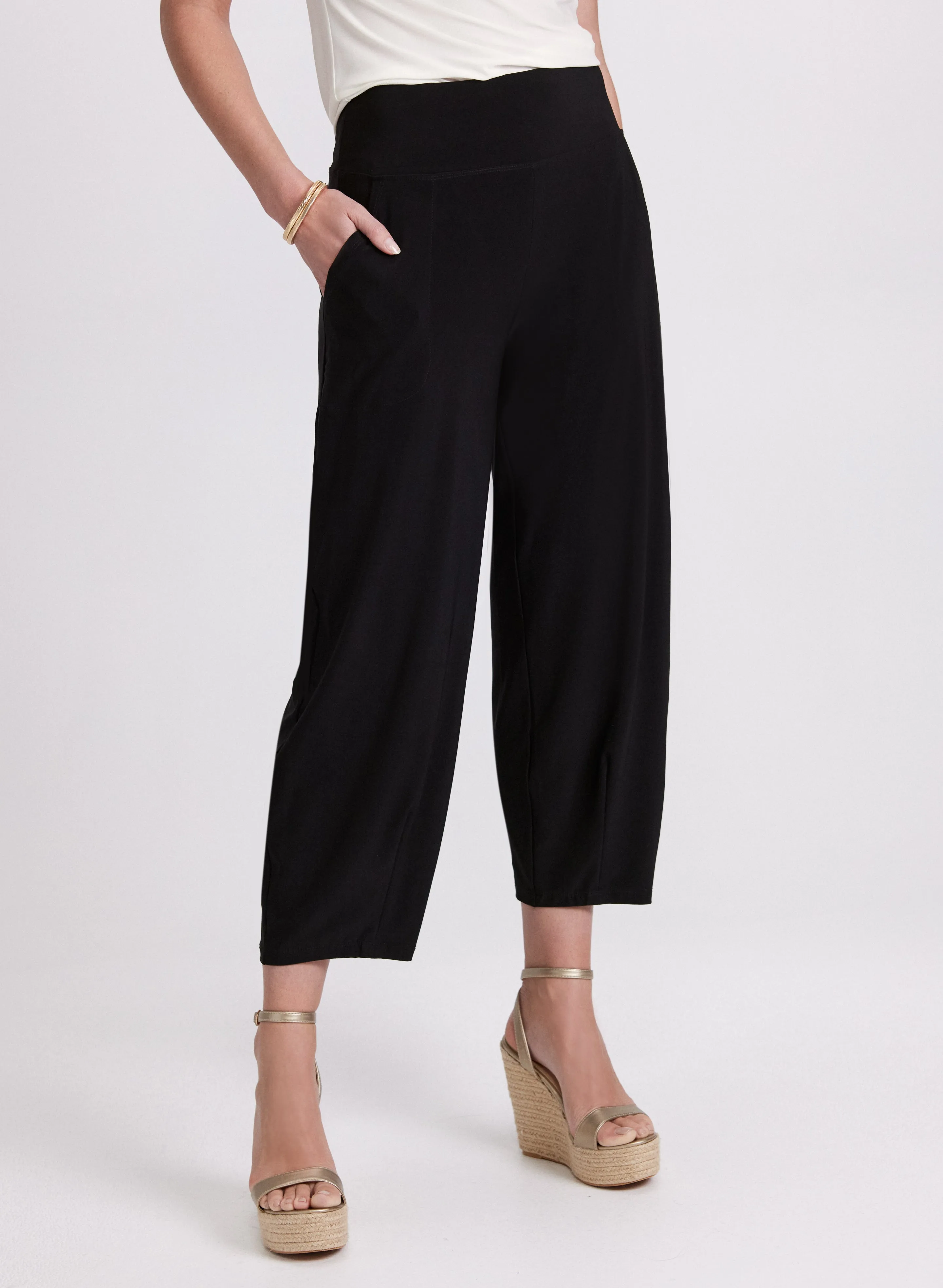 Pull-On Wide-Leg Capris sold by Laura