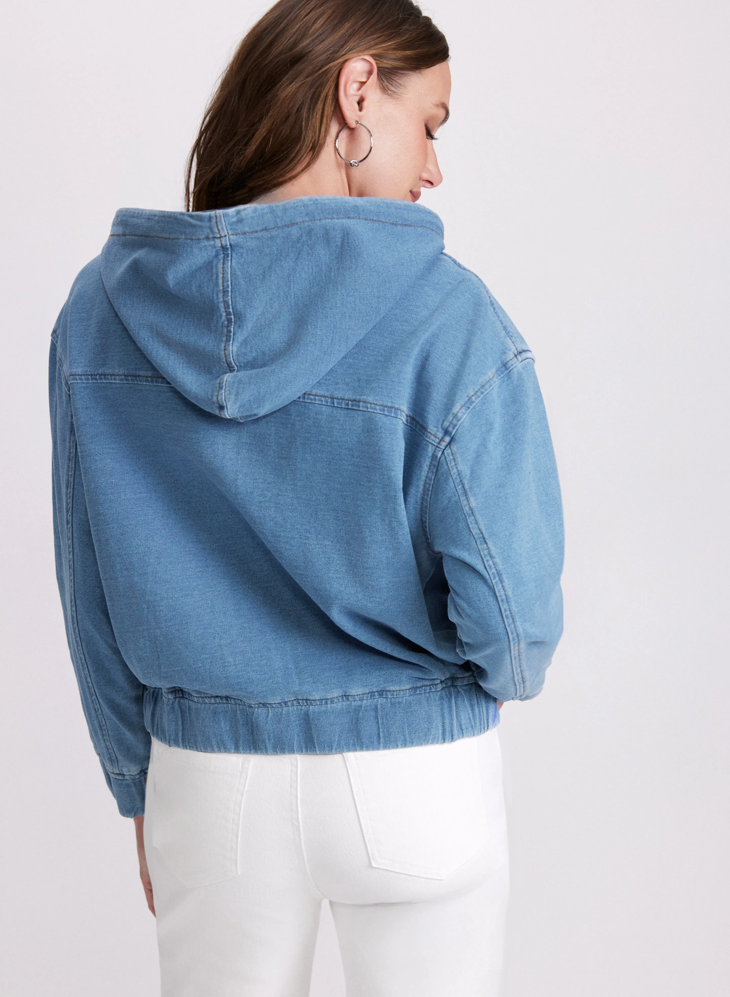 Hooded Denim Bomber Jacket sold by Laura product image thumbnail 3