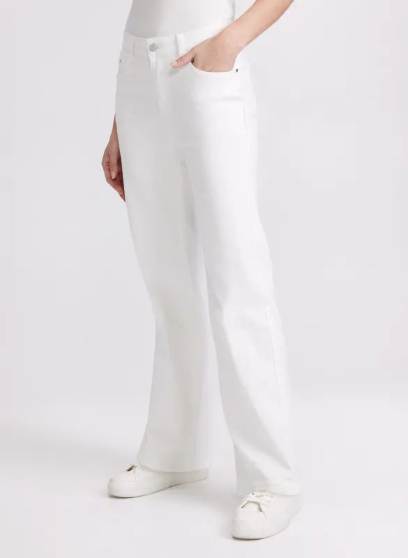 Tonal Embroidered Straight-Leg Jeans sold by Laura