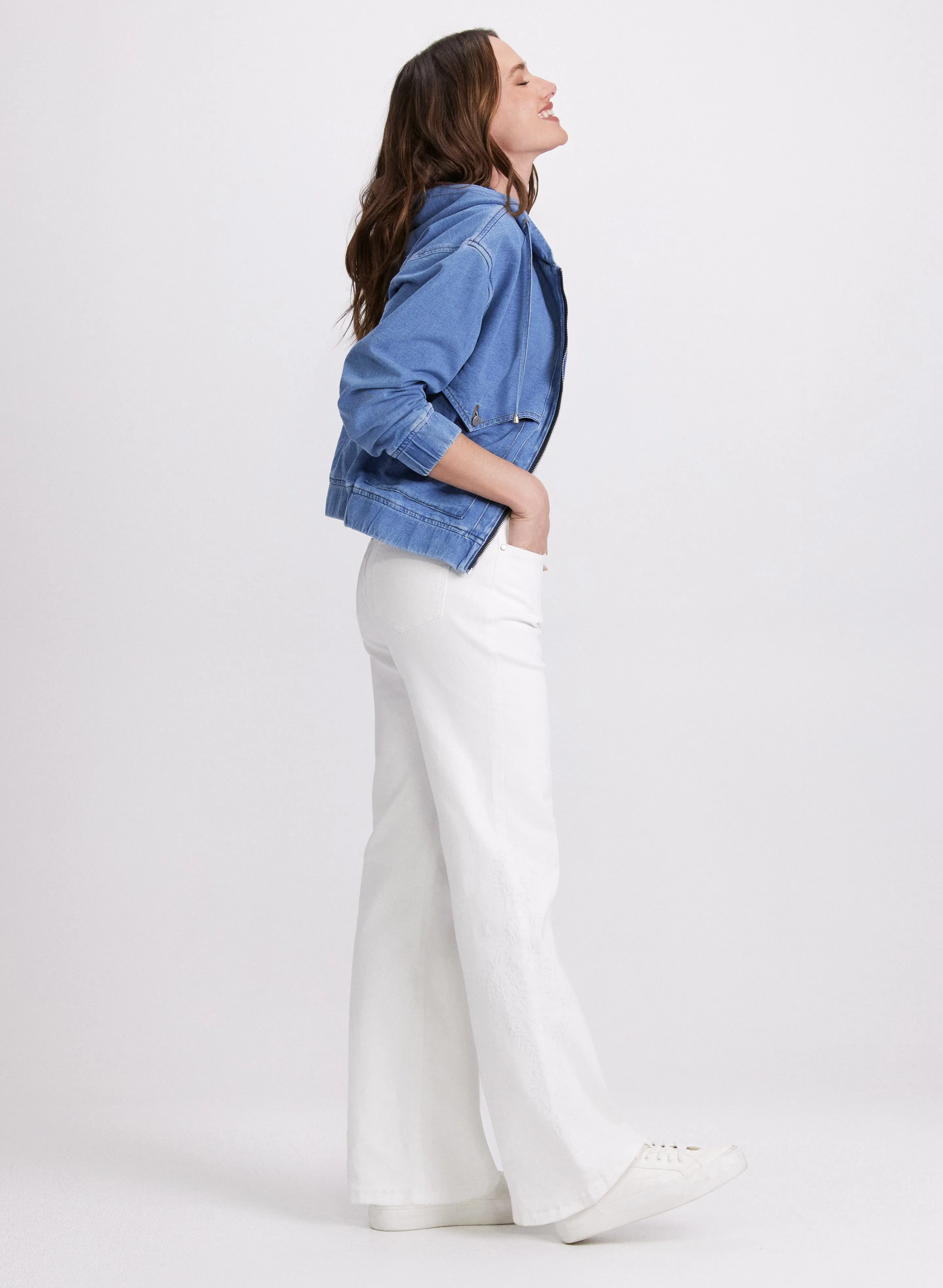 Tonal Embroidered Straight-Leg Jeans sold by Laura product image thumbnail 2