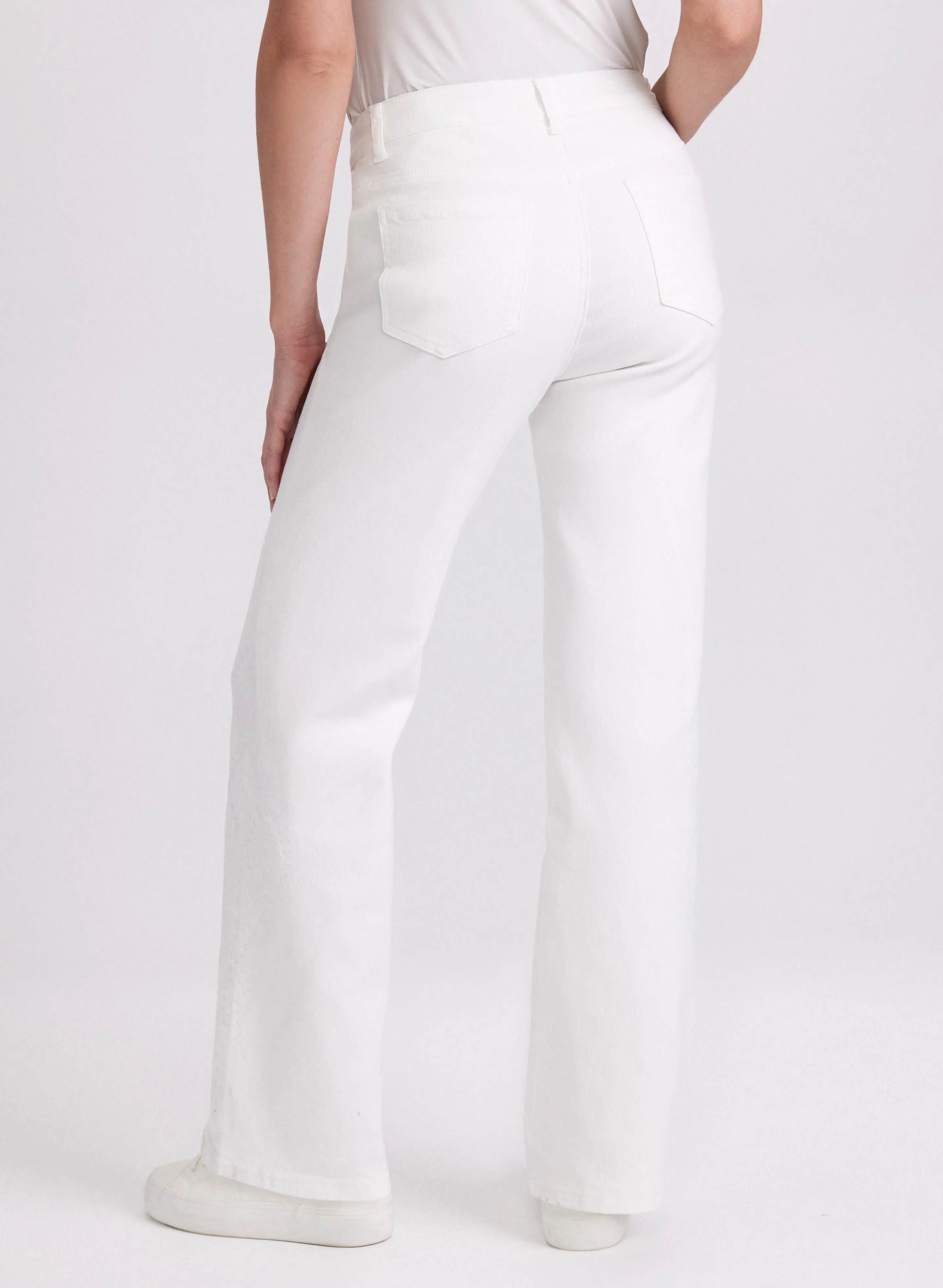 Tonal Embroidered Straight-Leg Jeans sold by Laura product image thumbnail 3