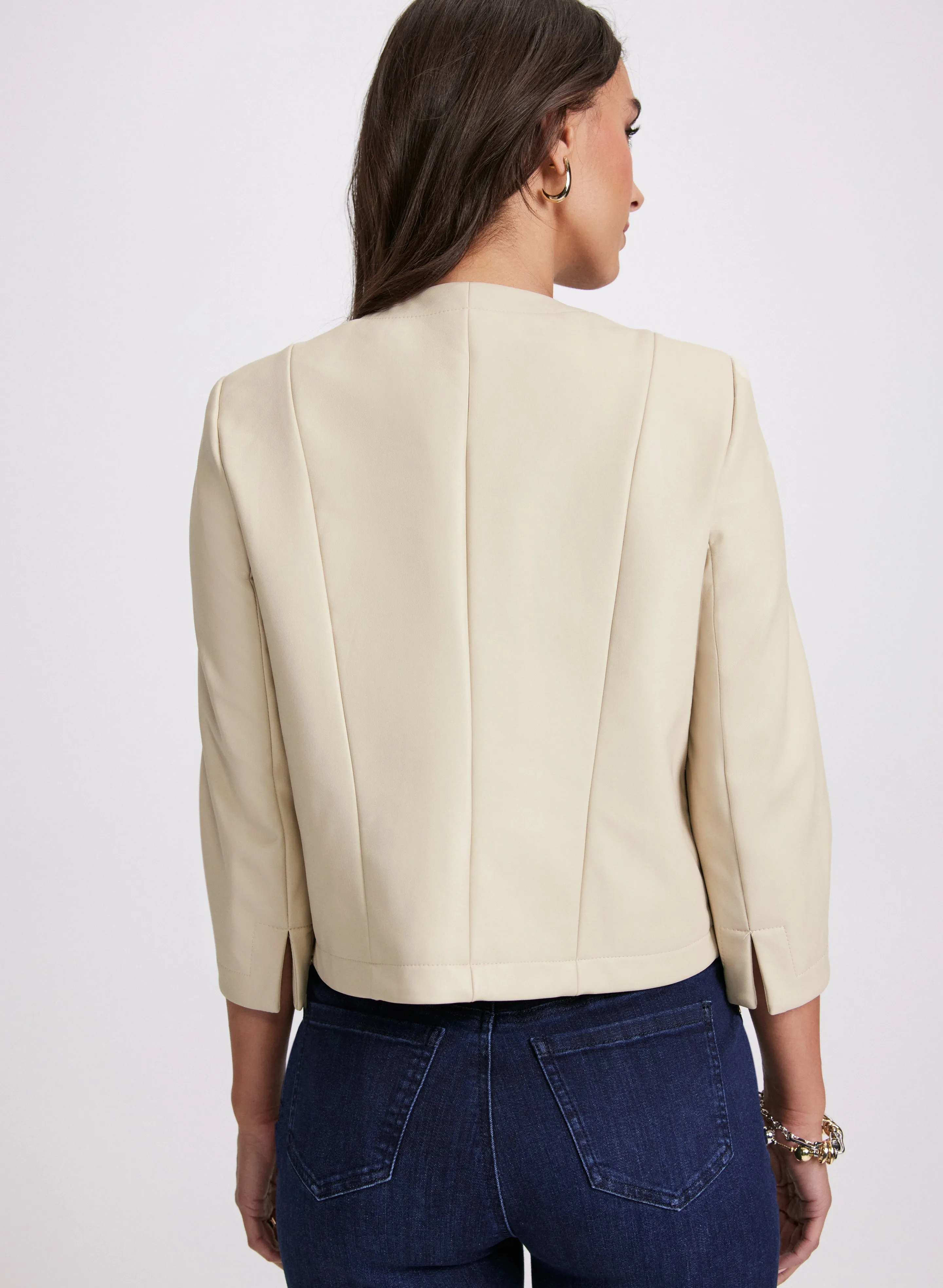 Embroidered Vegan Leather Jacket sold by Laura product image thumbnail 3