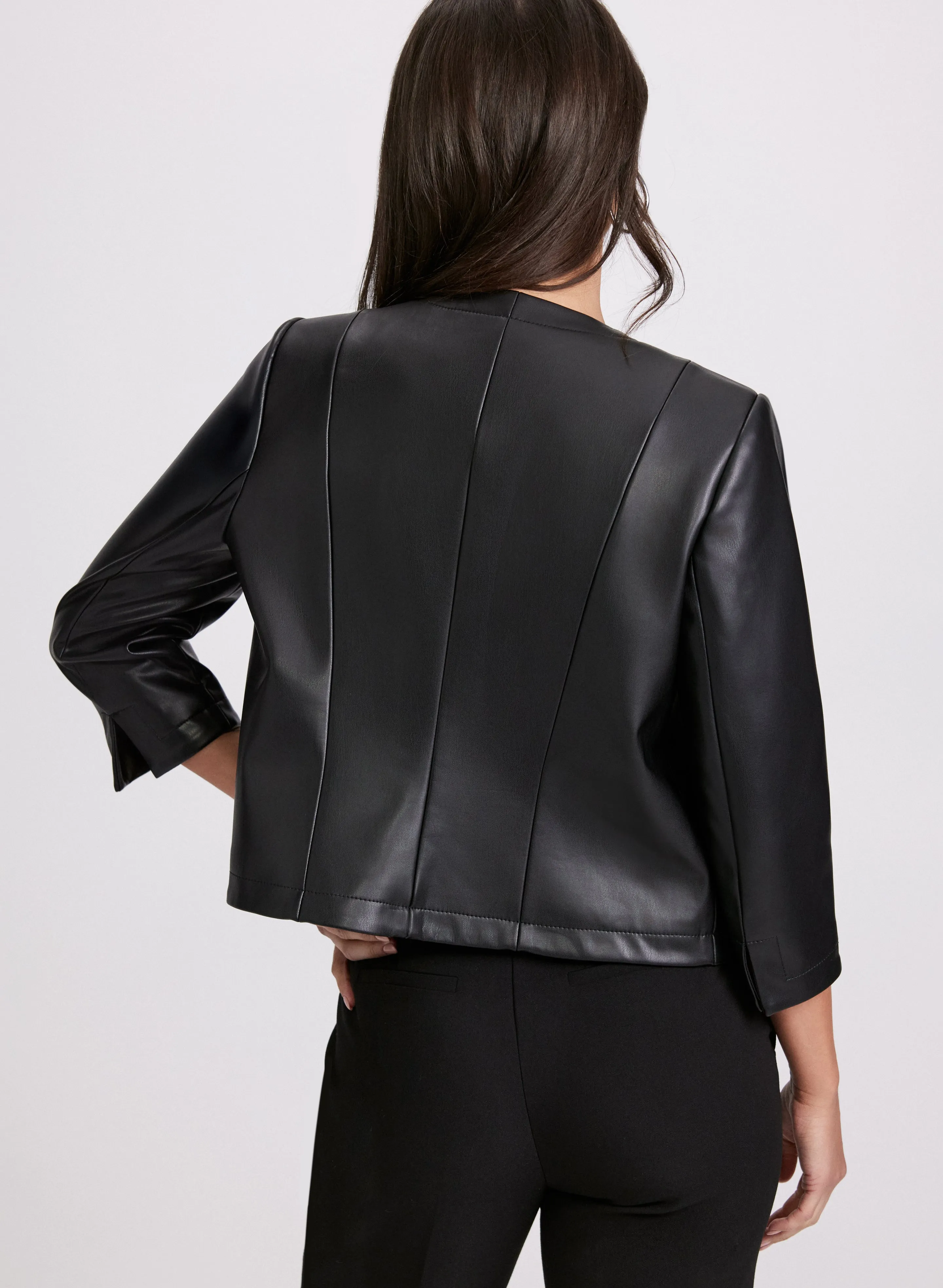Embroidered Vegan Leather Jacket sold by Laura product image thumbnail 3