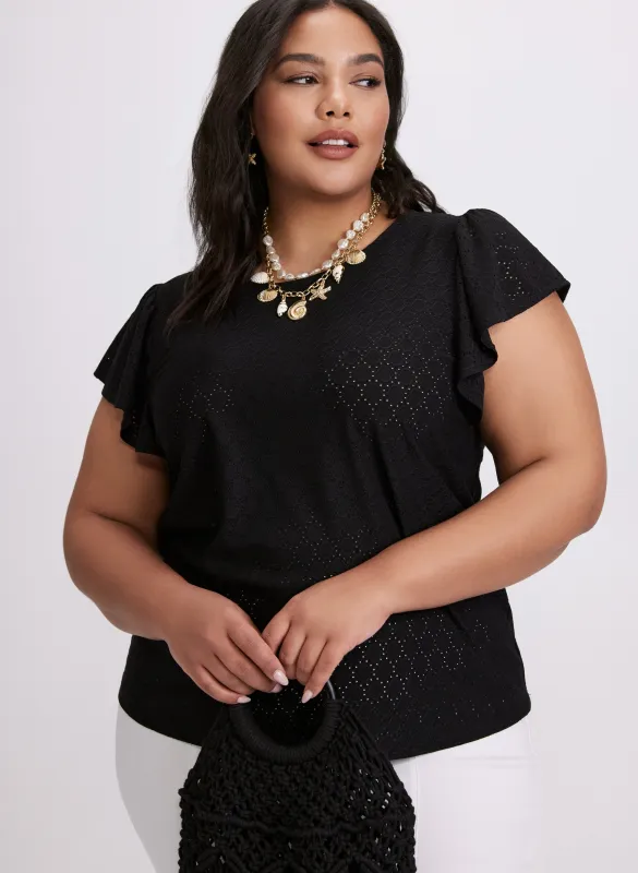 Ruffle Sleeve Top sold by Laura