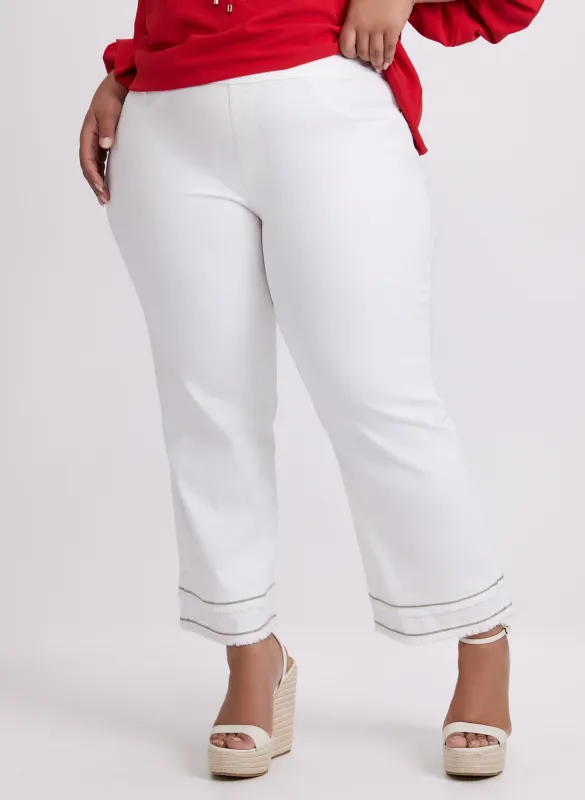 Joseph Ribkoff - Stone Trim Flare-Leg Jeans sold by Laura