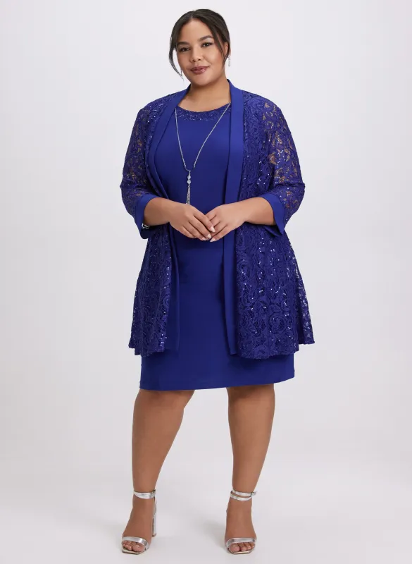 Sequined Lace Jacket & Dress Set sold by Laura