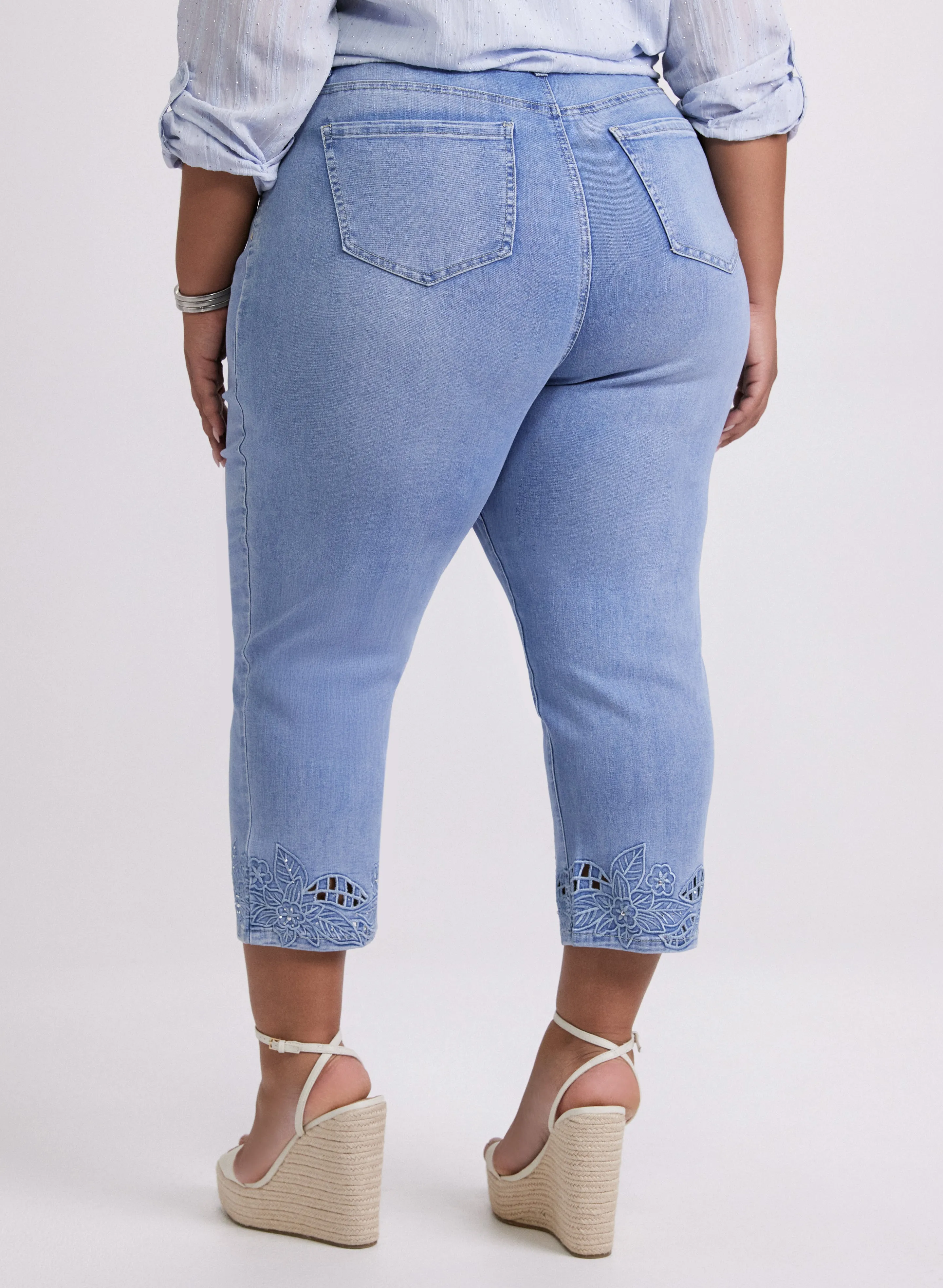 Floral Embroidered Denim Capris sold by Laura product image thumbnail 3