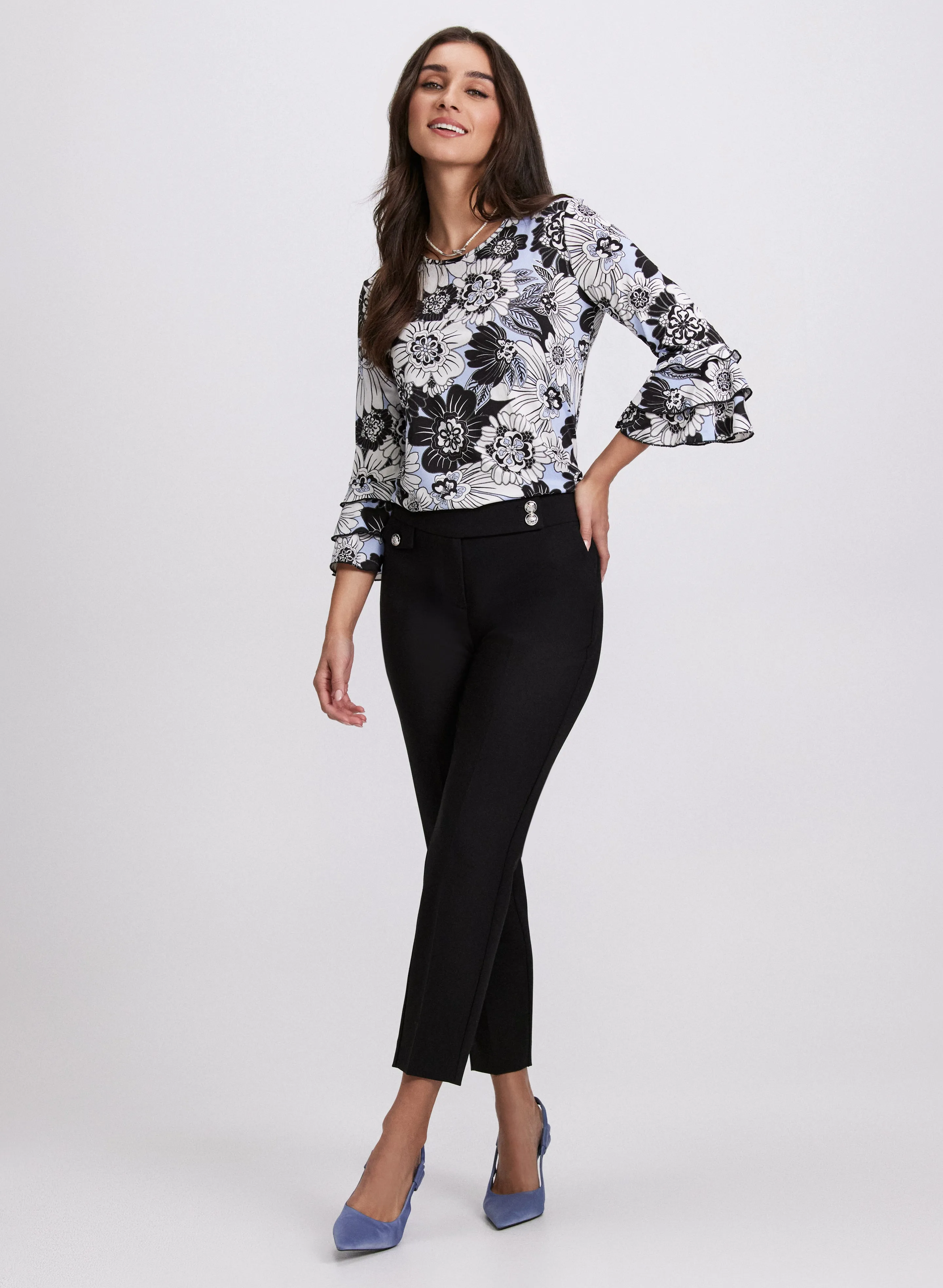 Floral Bell Sleeve Top sold by Laura product image thumbnail 4