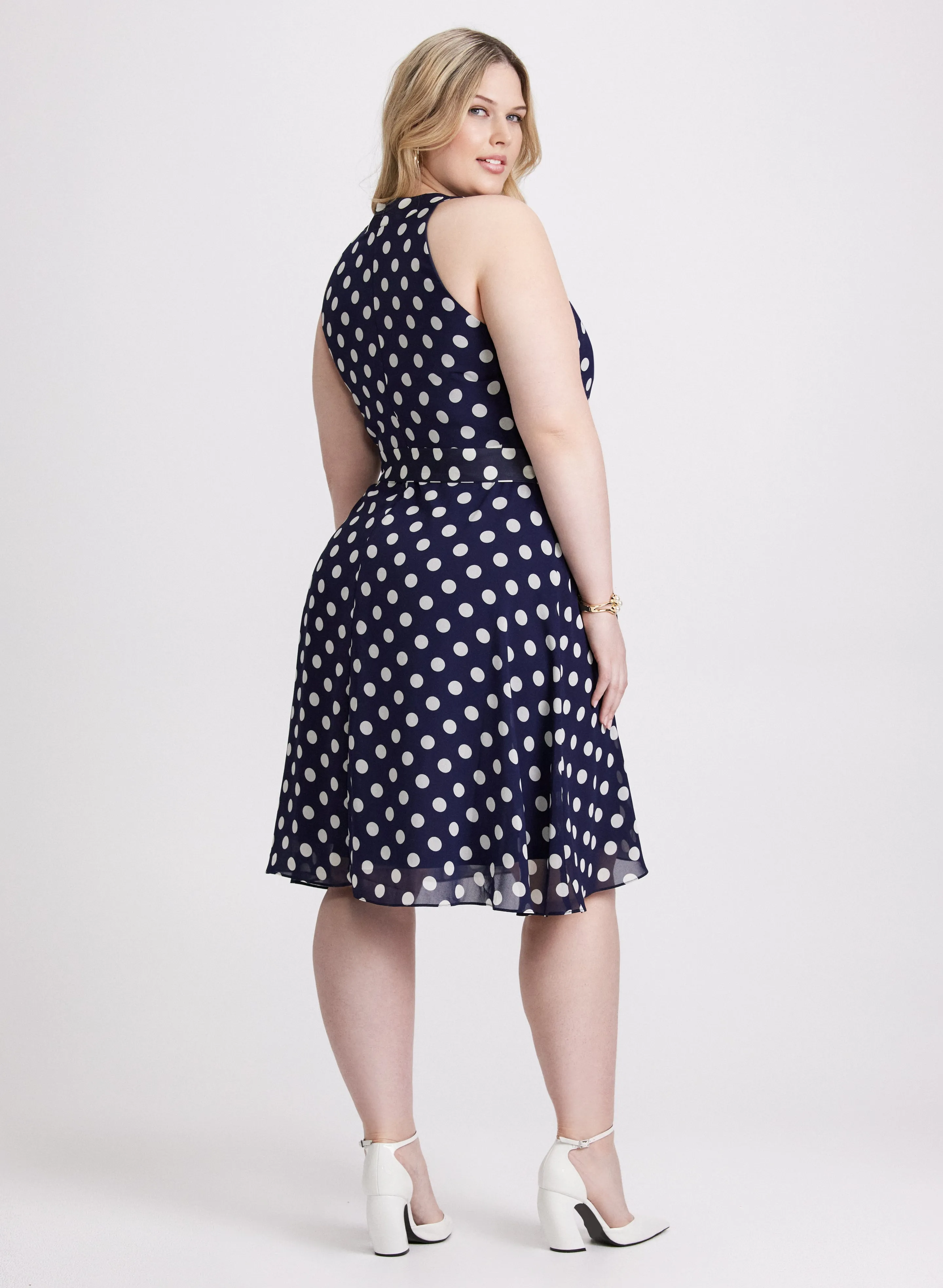 Polka Dot Chiffon Dress sold by Laura product image thumbnail 4