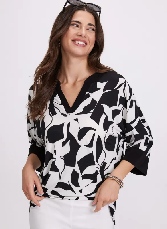 Printed Elbow Sleeve Top sold by Laura