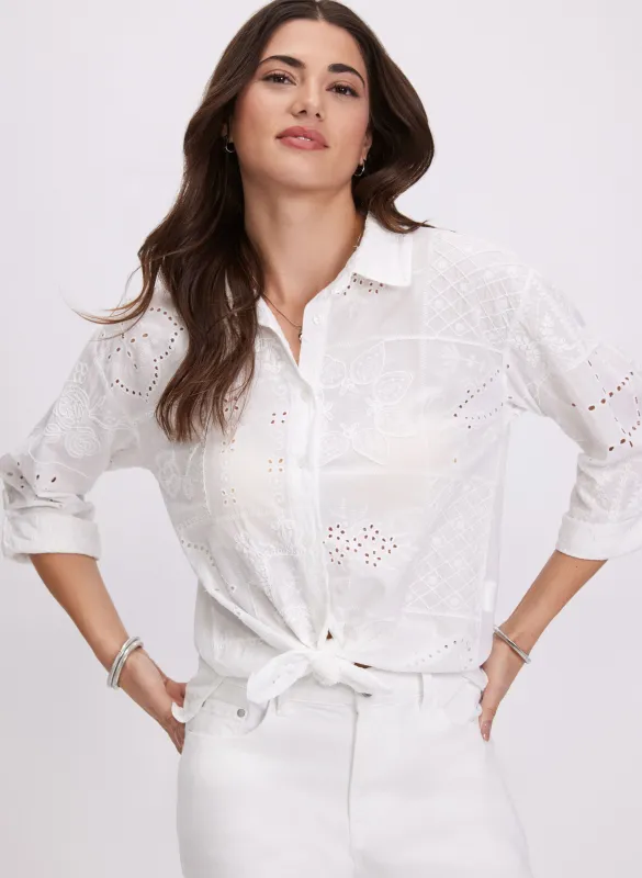 Embroidered Button-Down Blouse sold by Laura