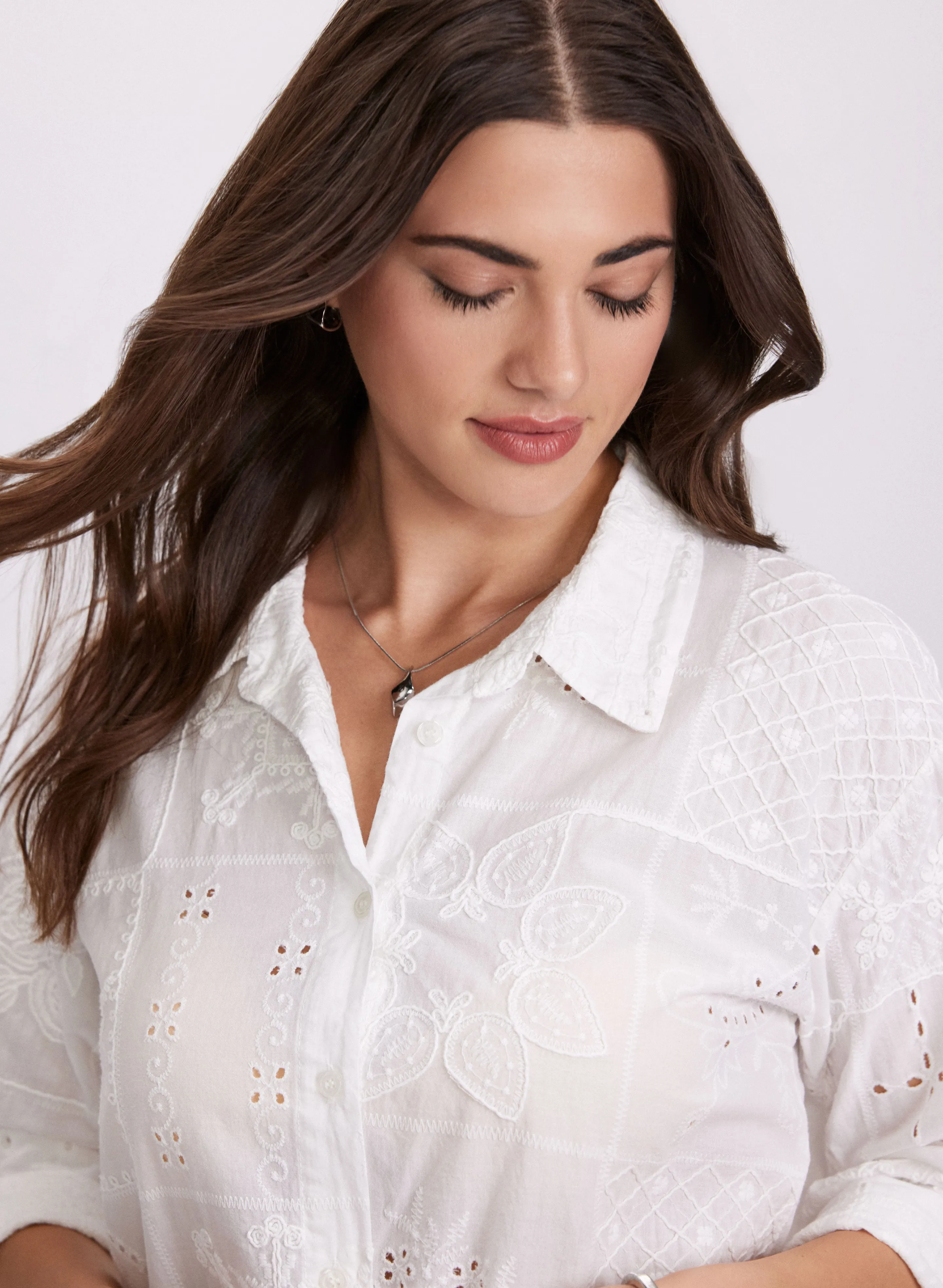 Embroidered Button-Down Blouse sold by Laura product image thumbnail 2