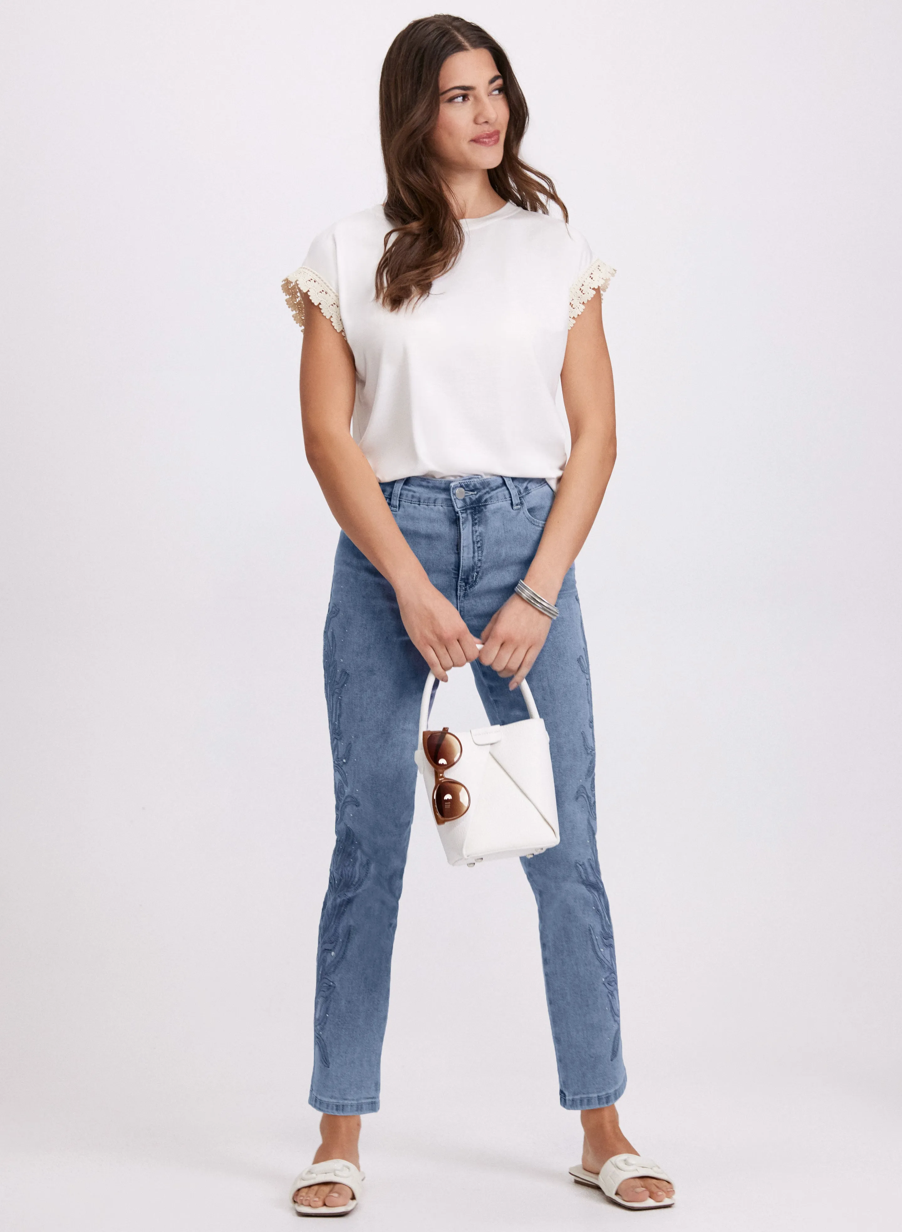 Embroidered Straight-Leg Jeans sold by Laura product image thumbnail 5