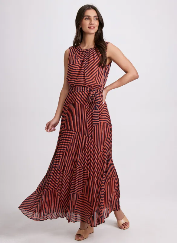 Stripe Chiffon Maxi Dress sold by Laura