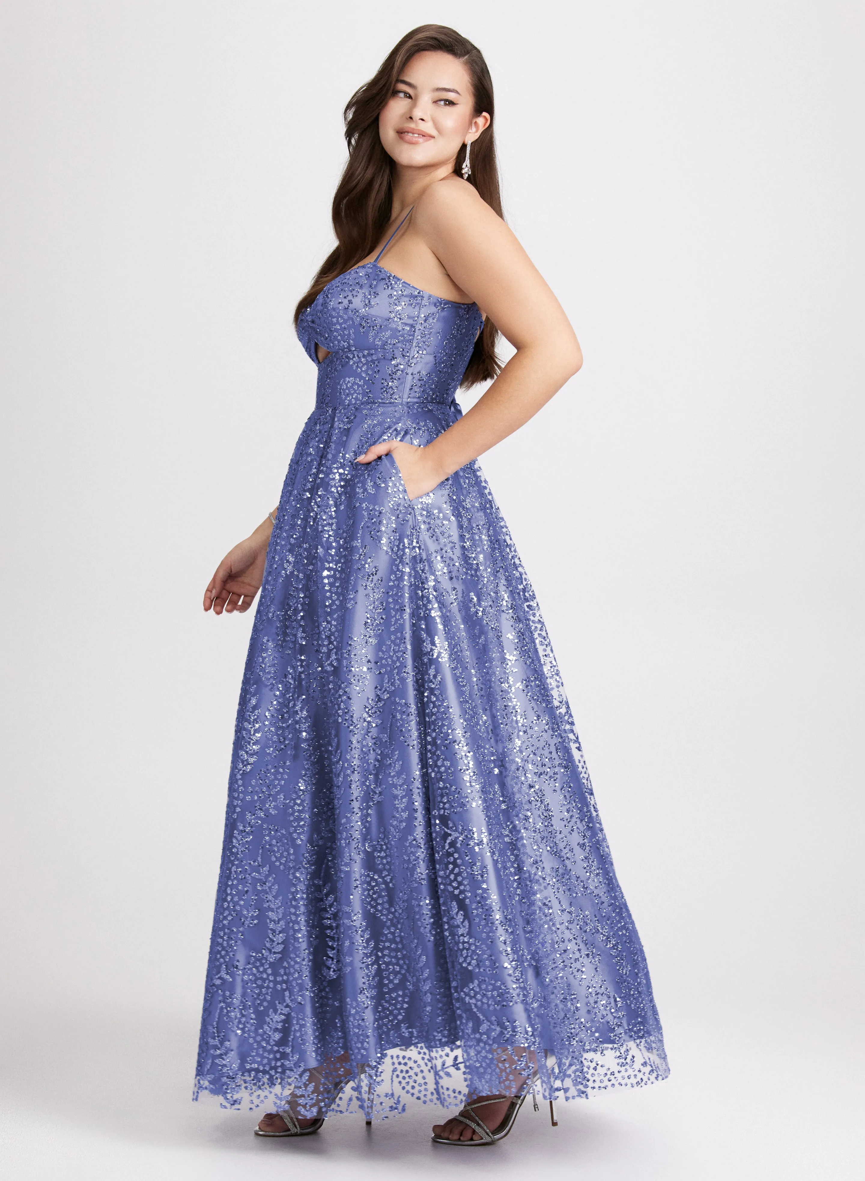 Sweetheart Neckline Sequin Gown sold by Laura product image thumbnail 5