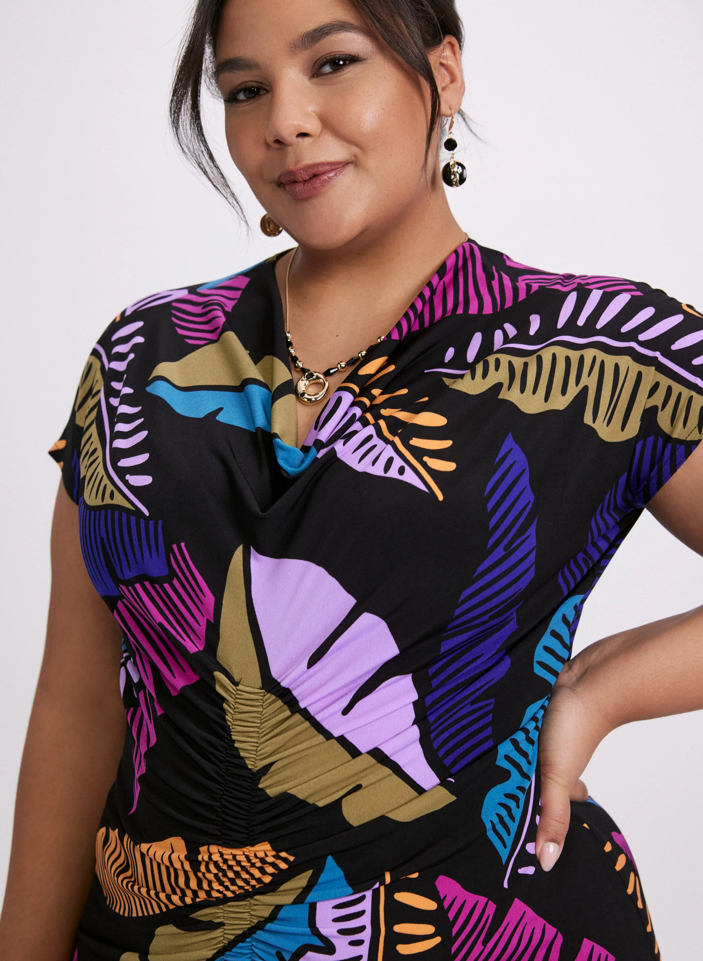 Joseph Ribkoff - Graphic Feather Print Dress sold by Laura product image thumbnail 5