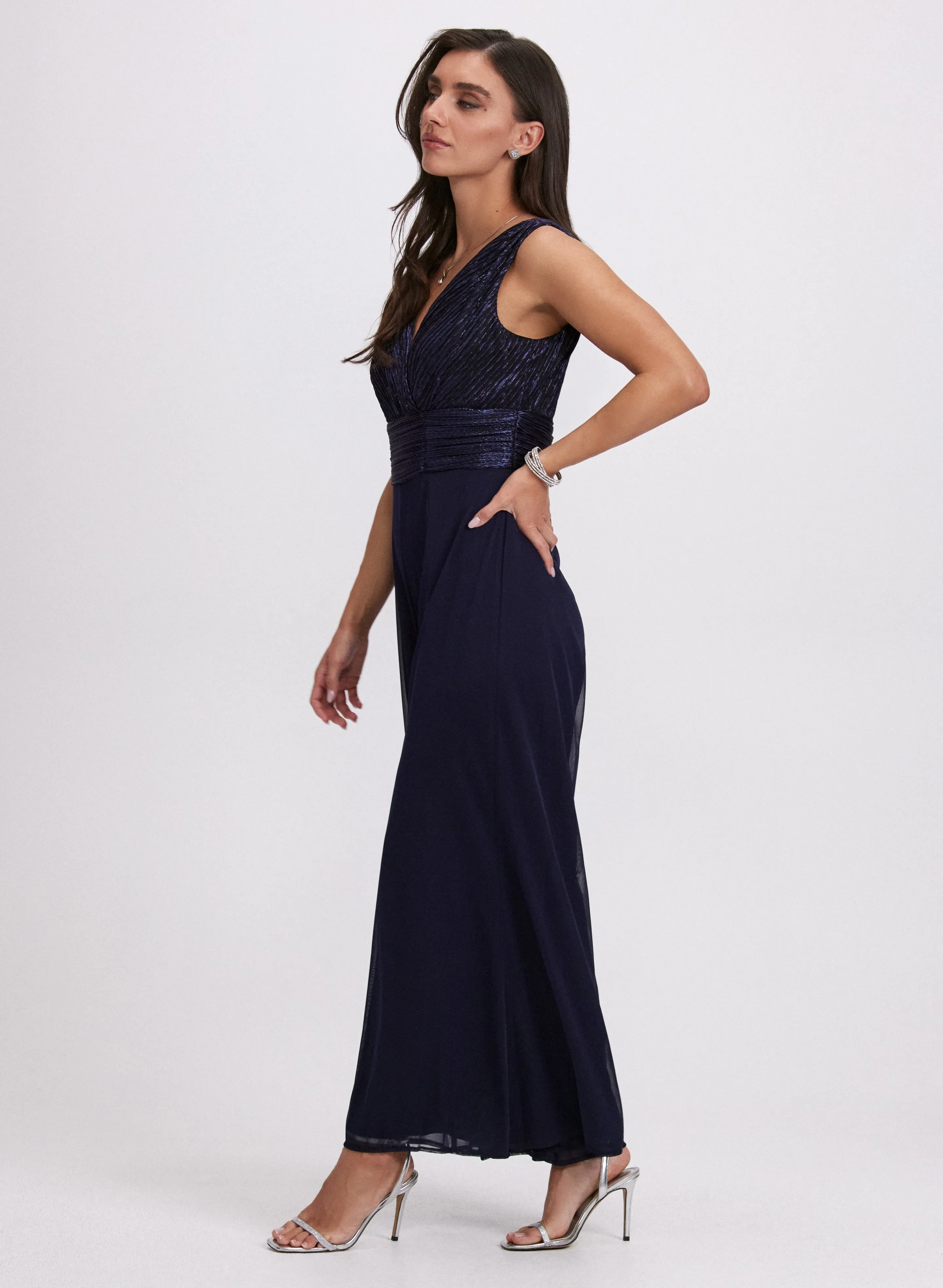 Metallic Pleated Jumpsuit sold by Laura product image thumbnail 2