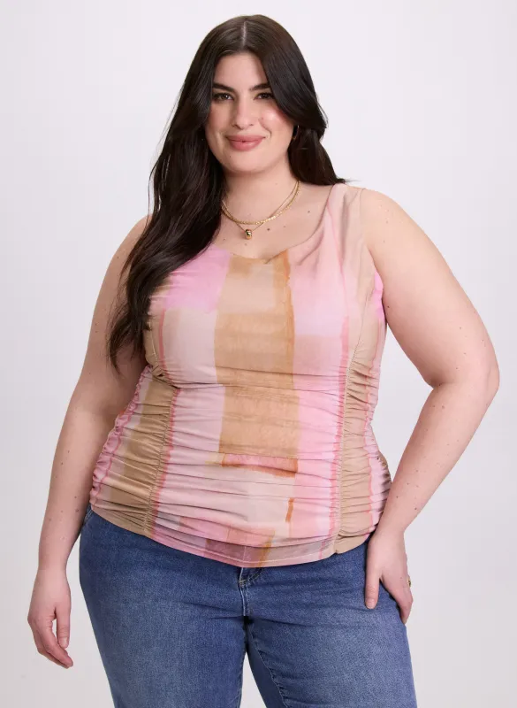 Printed Mesh Tank Top sold by Laura